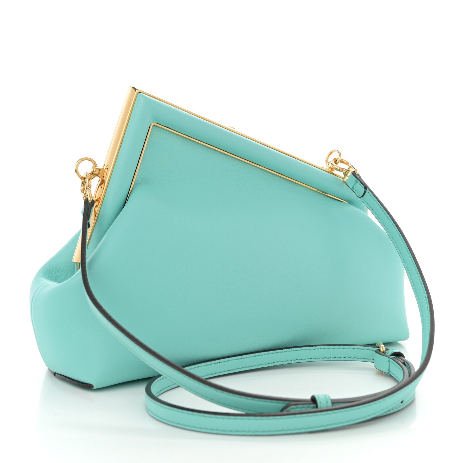 Shiny Nappa Small Fendi First Spring Turquoise