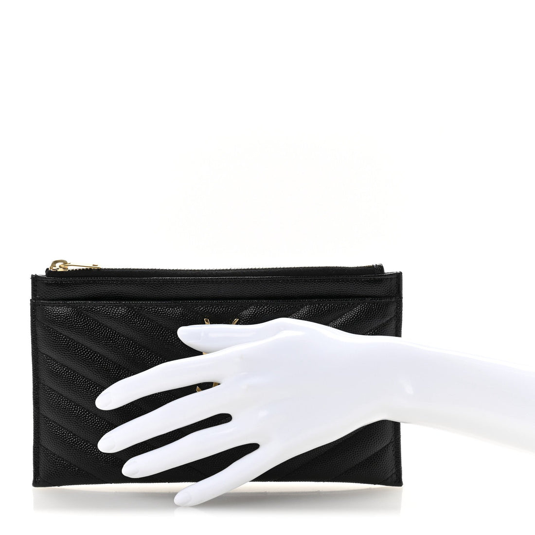 Grain De Poudre Chevron Monogram Bill Pouch Black