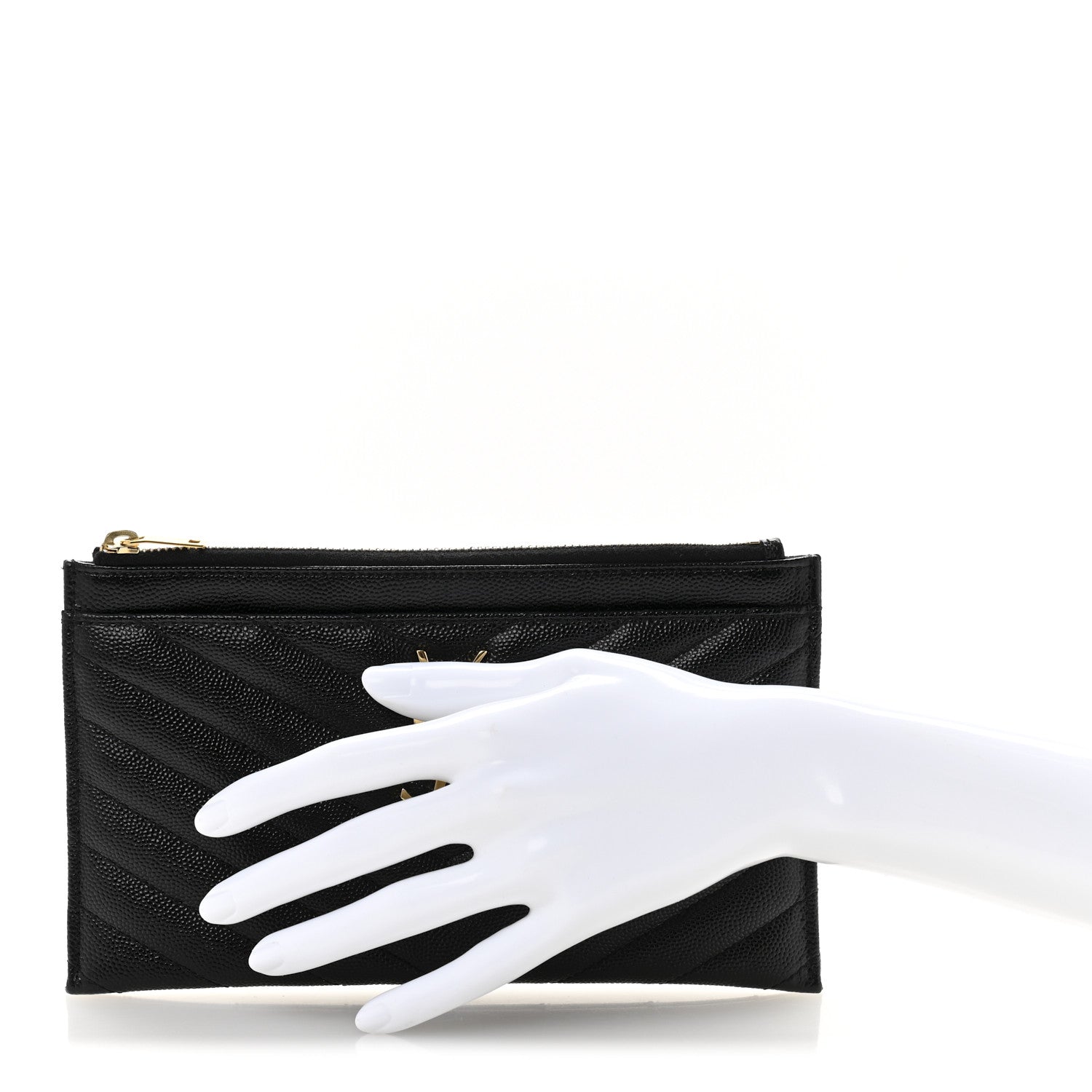 Grain De Poudre Chevron Monogram Bill Pouch Black