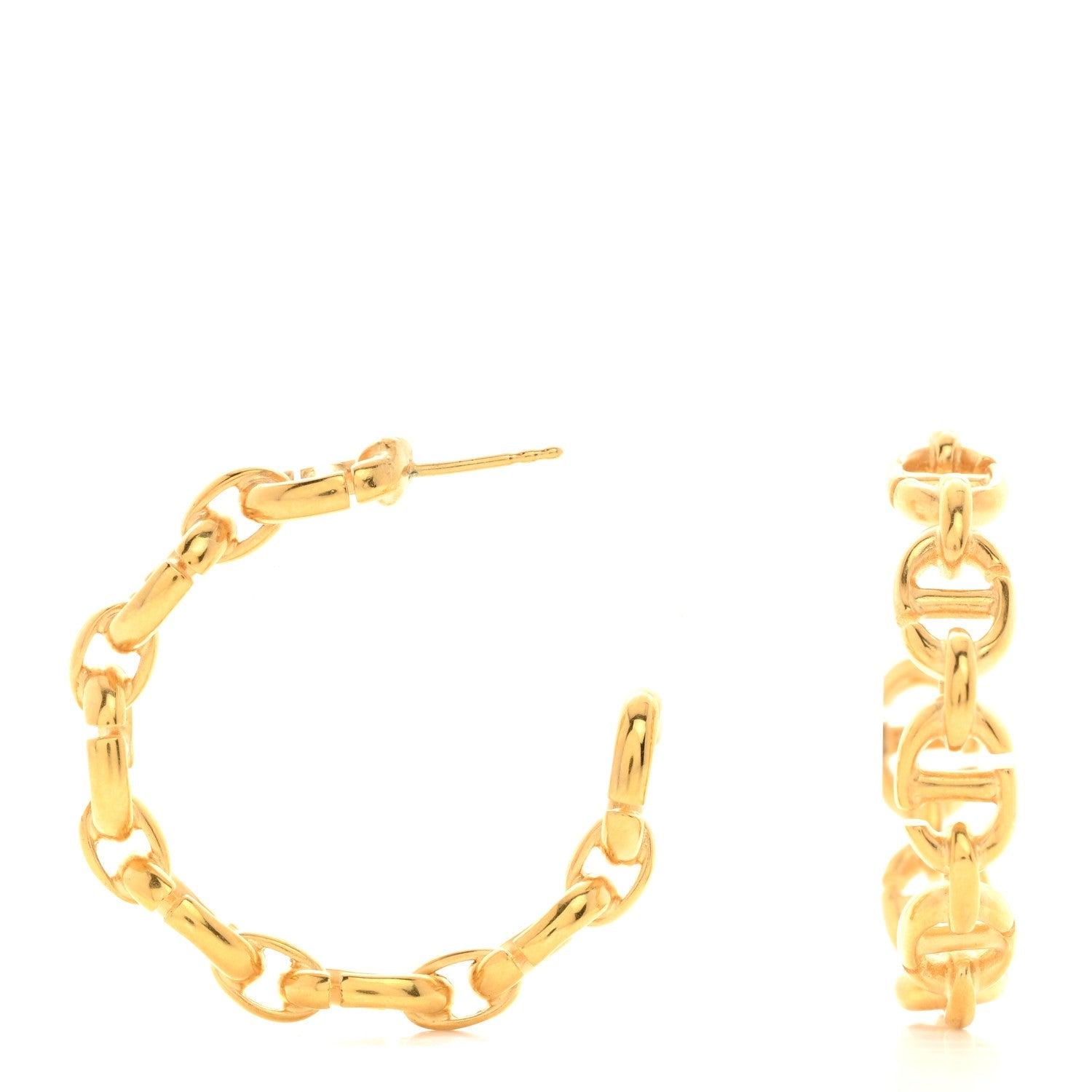 Metal Hoop Earrings Aged Gold