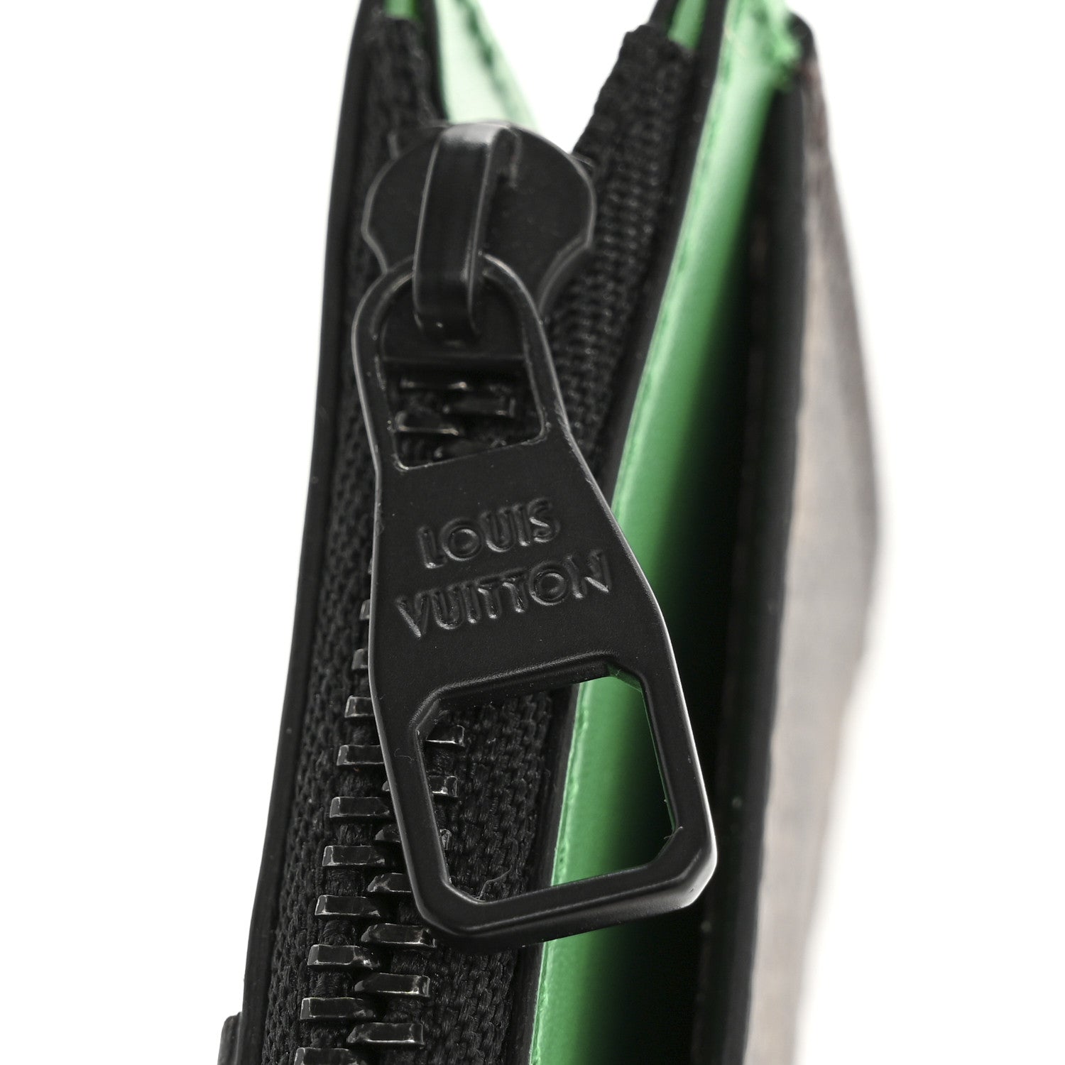 Monogram Calfskin Coin Card Holder Minty Green