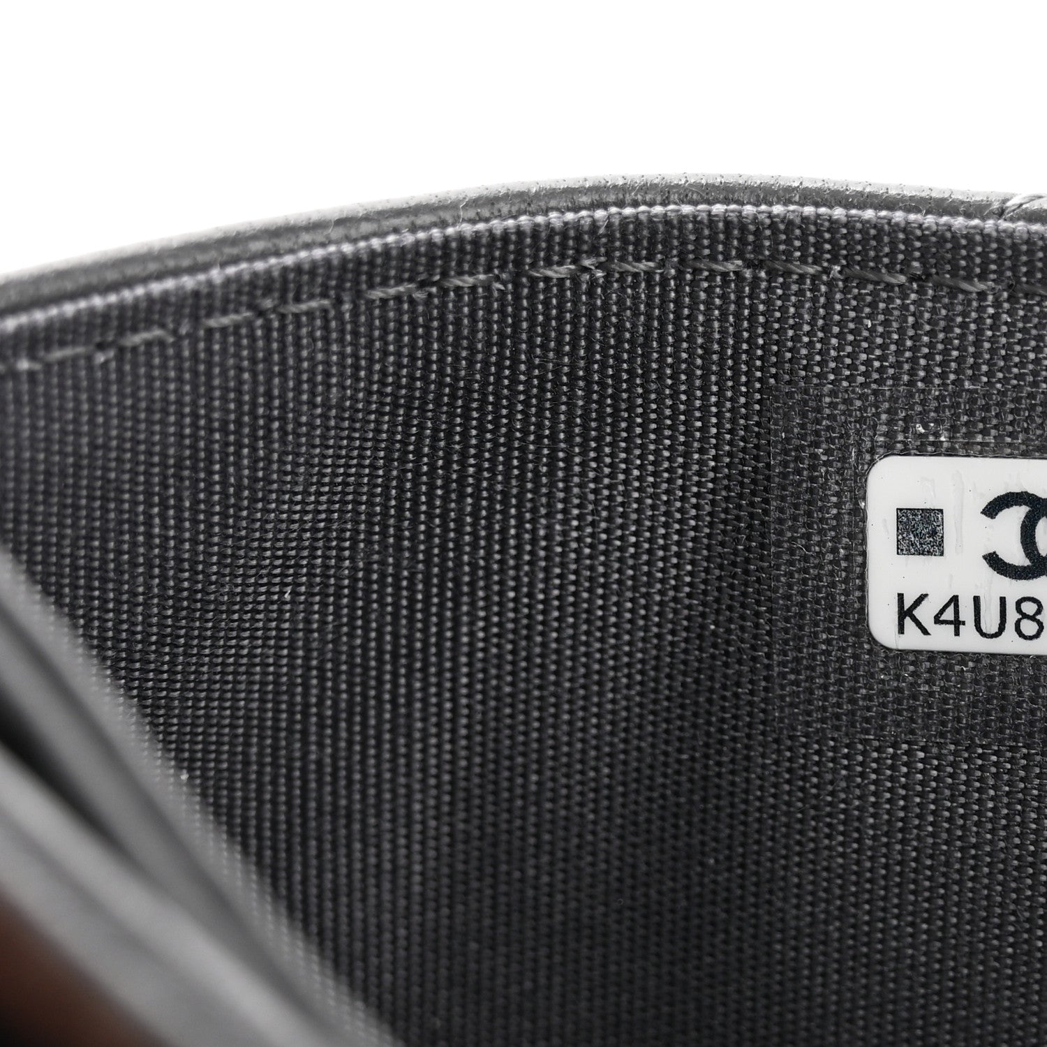 Lambskin Quilted Chanel 19 Card Holder Dark Grey