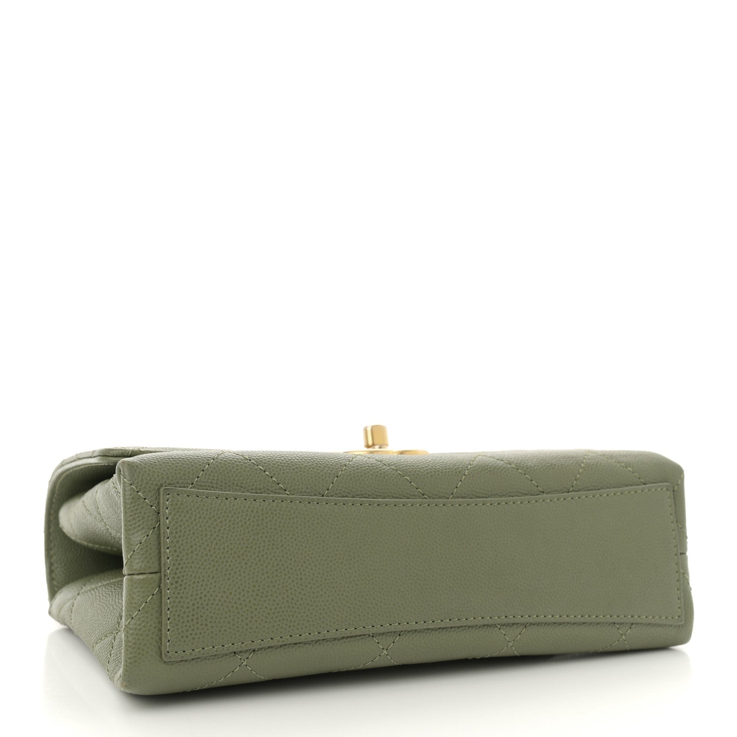 Caviar Quilted Mini Bracelet On Chain Flap Green