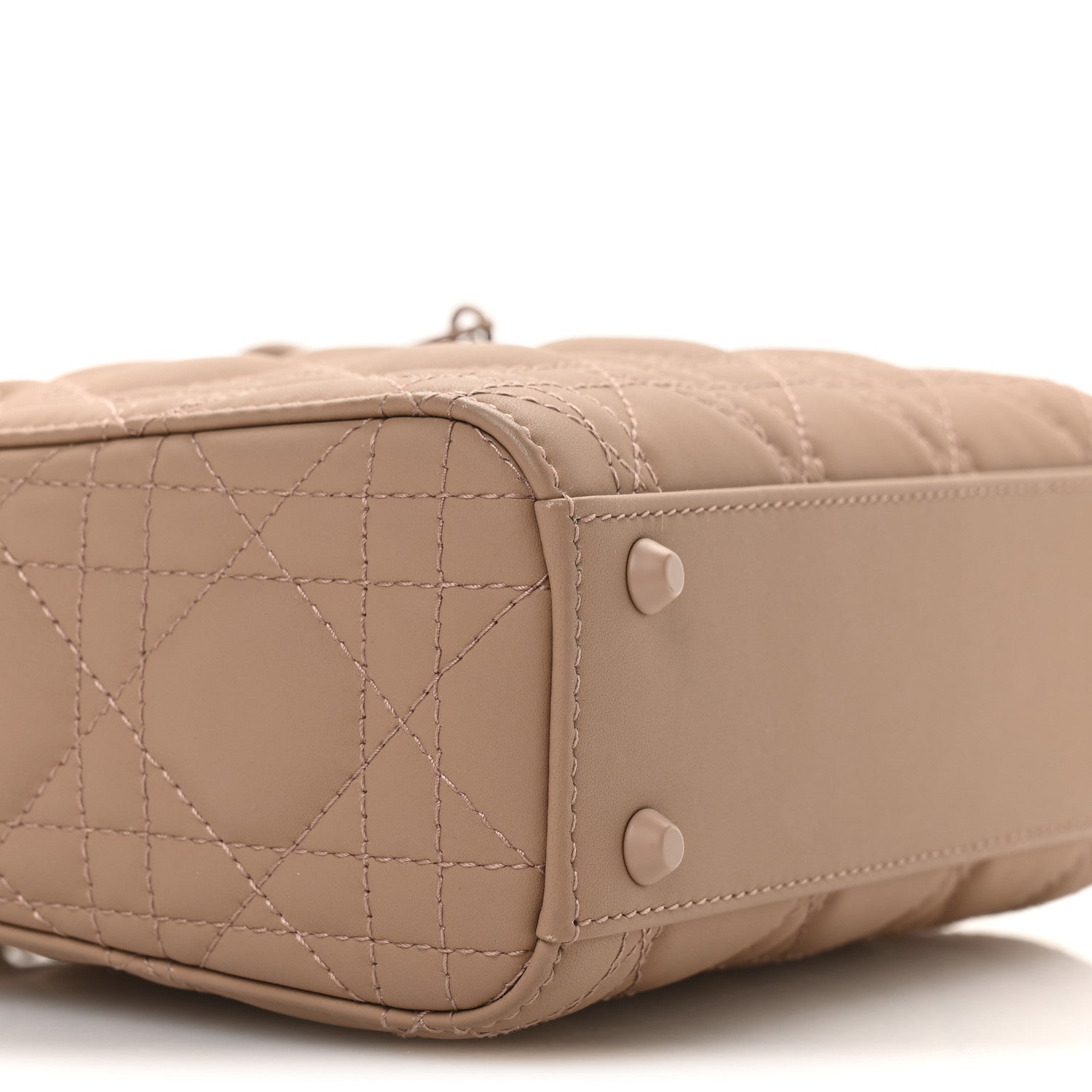 Ultra Matte Calfskin Cannage Mini Lady Dior Light Beige