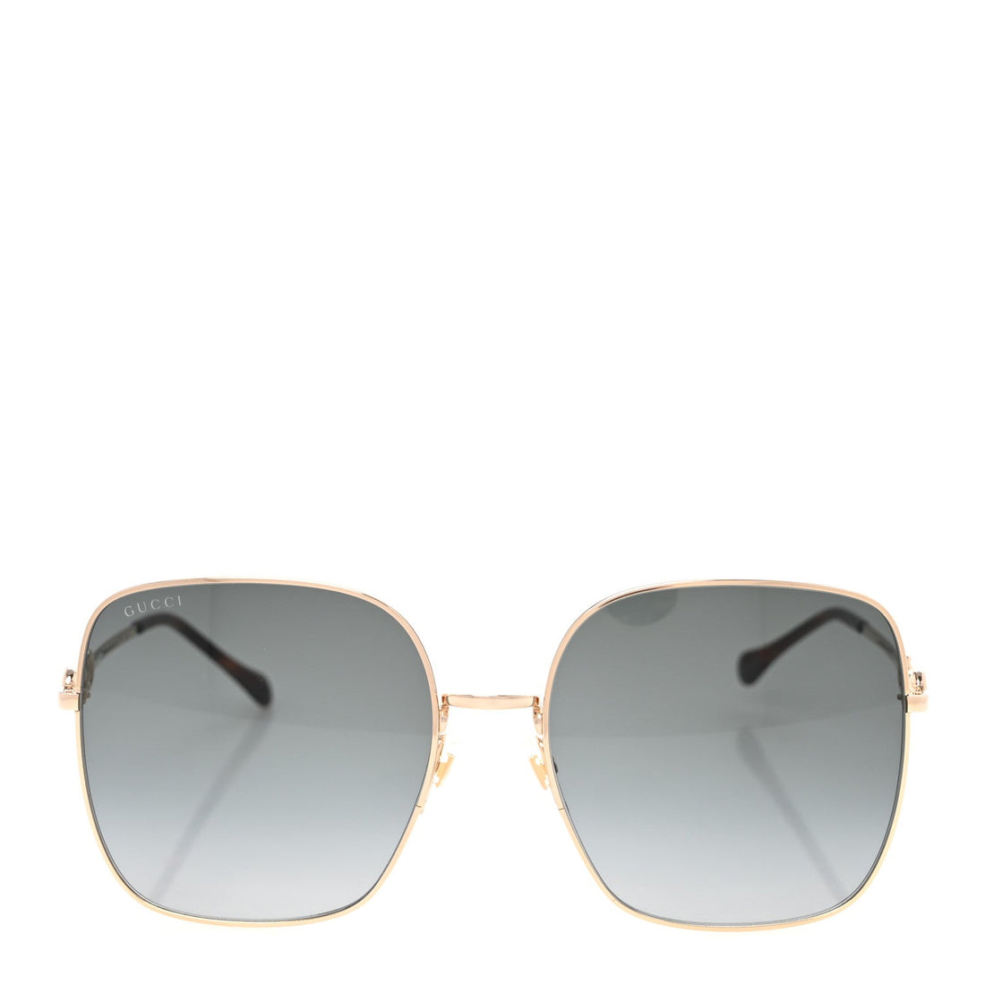 Metal Horsebit Square Frame Sunglasses GG0879S Gold