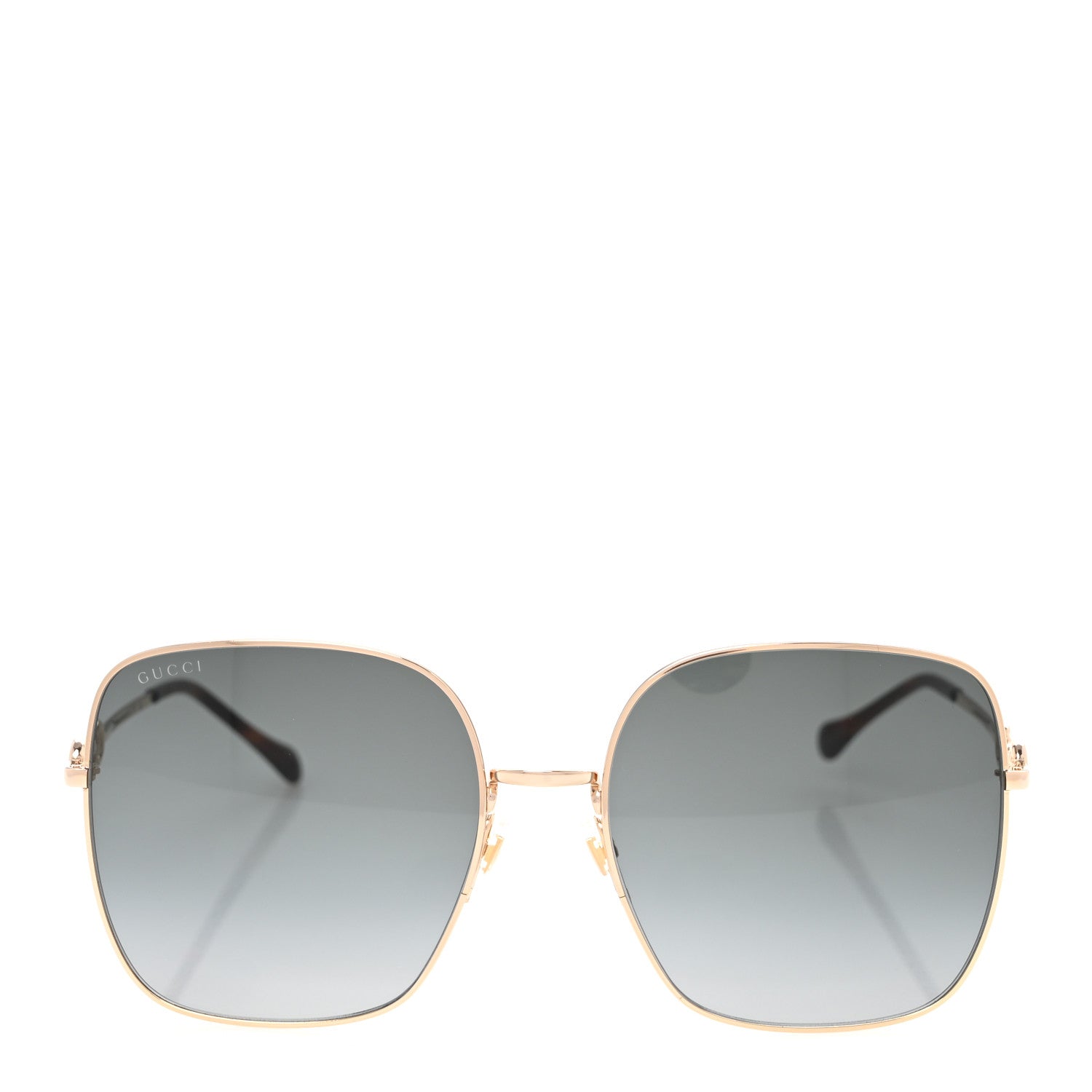 Metal Horsebit Square Frame Sunglasses GG0879S Gold
