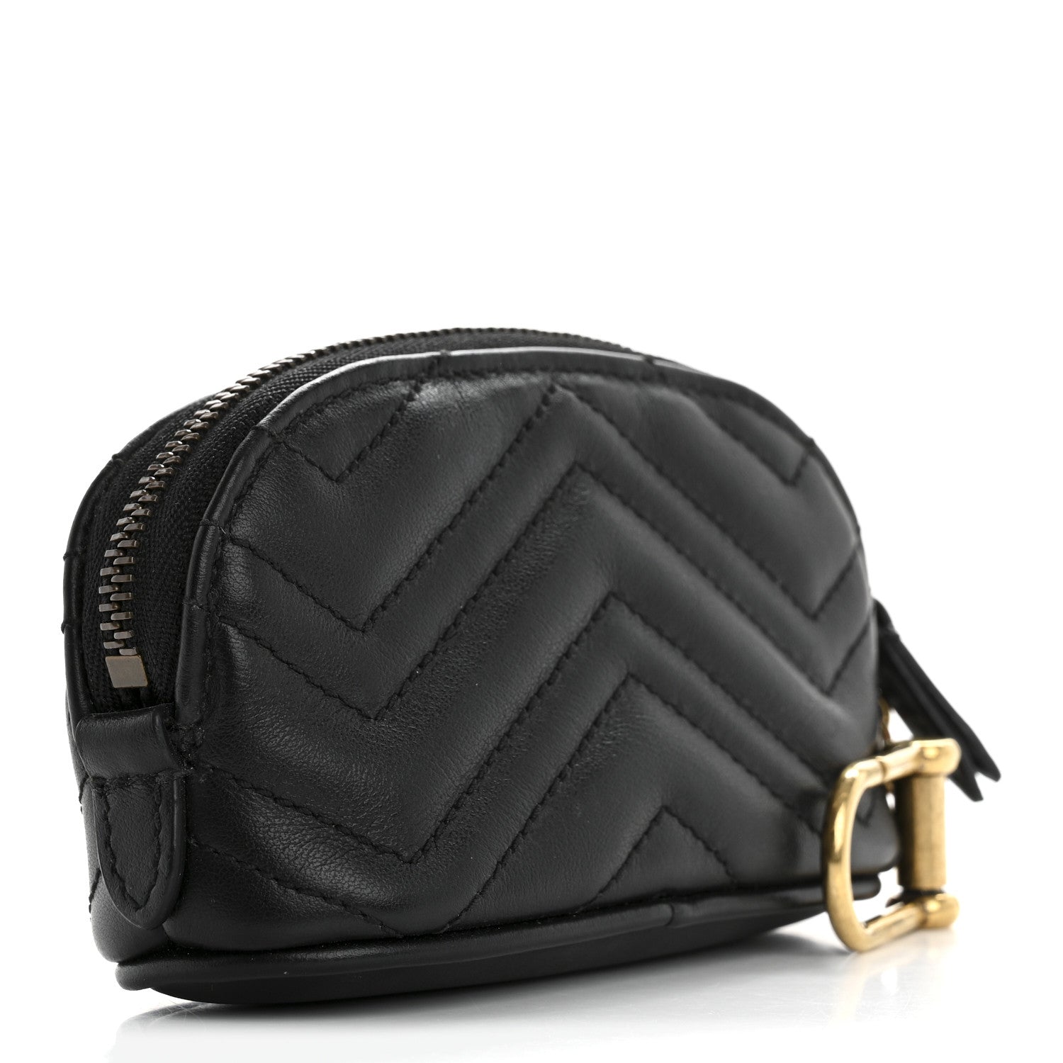 Calfskin Matelasse GG Marmont Key Pouch Black