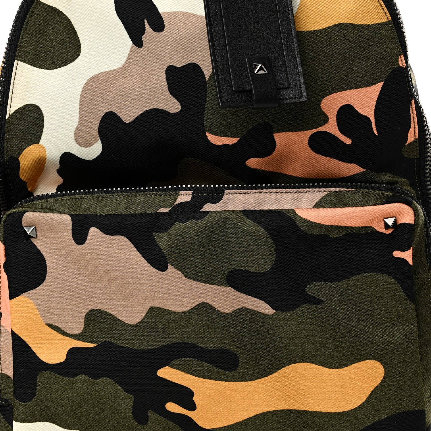 Nylon Camouflage Print Backpack Green Multicolor