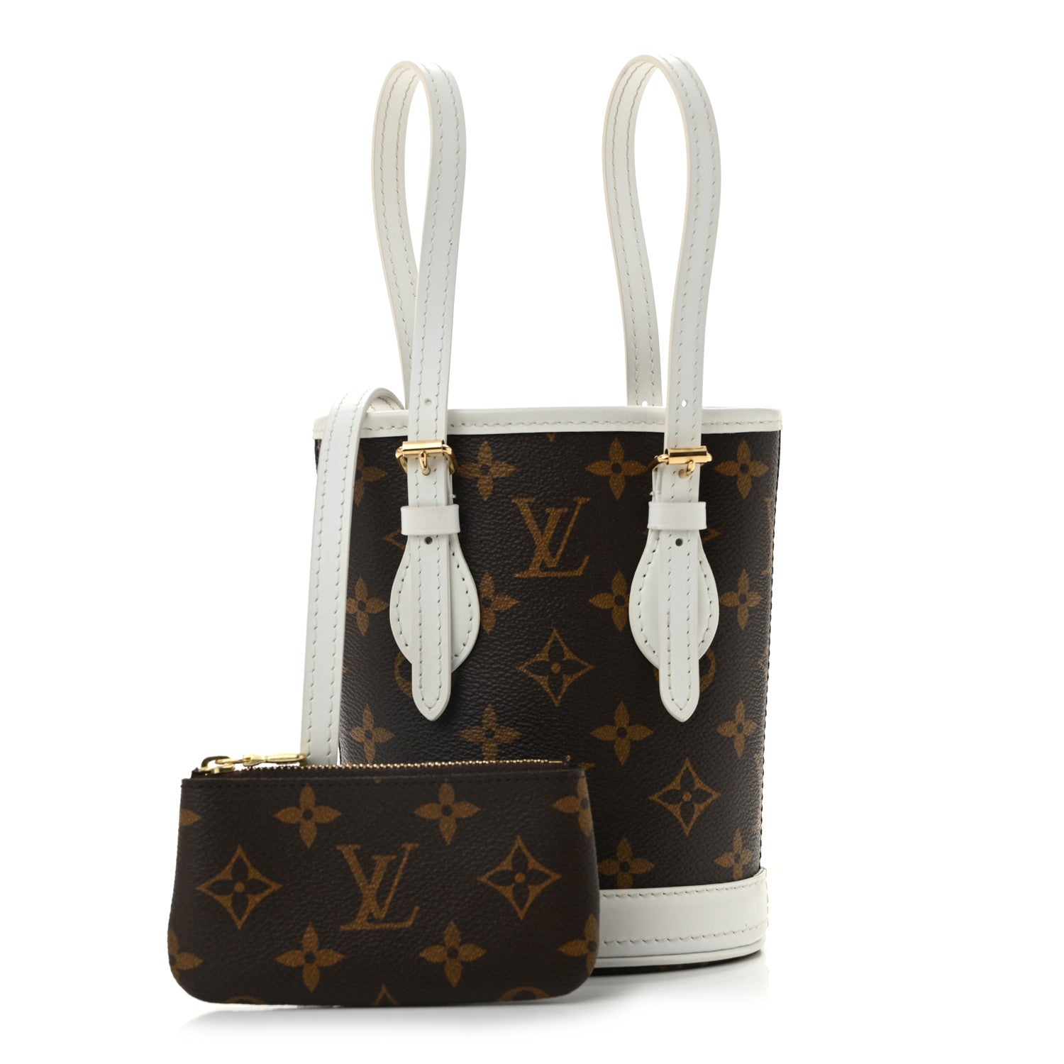 Monogram LV Match Nano Bucket Bag White