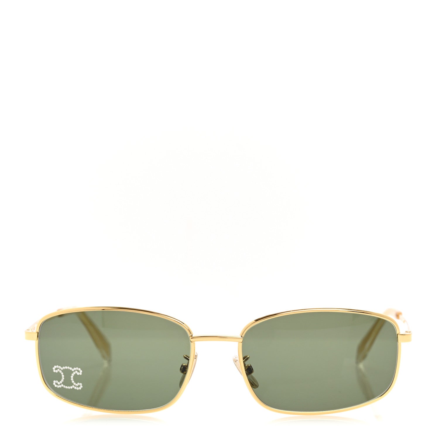 Metal Rhinestone Sunglasses CL40285U Gold