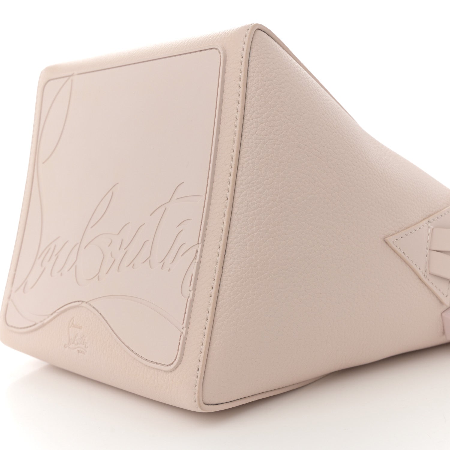 Calfskin Spiked Mini Cabachic Mini Bucket Bag Leche