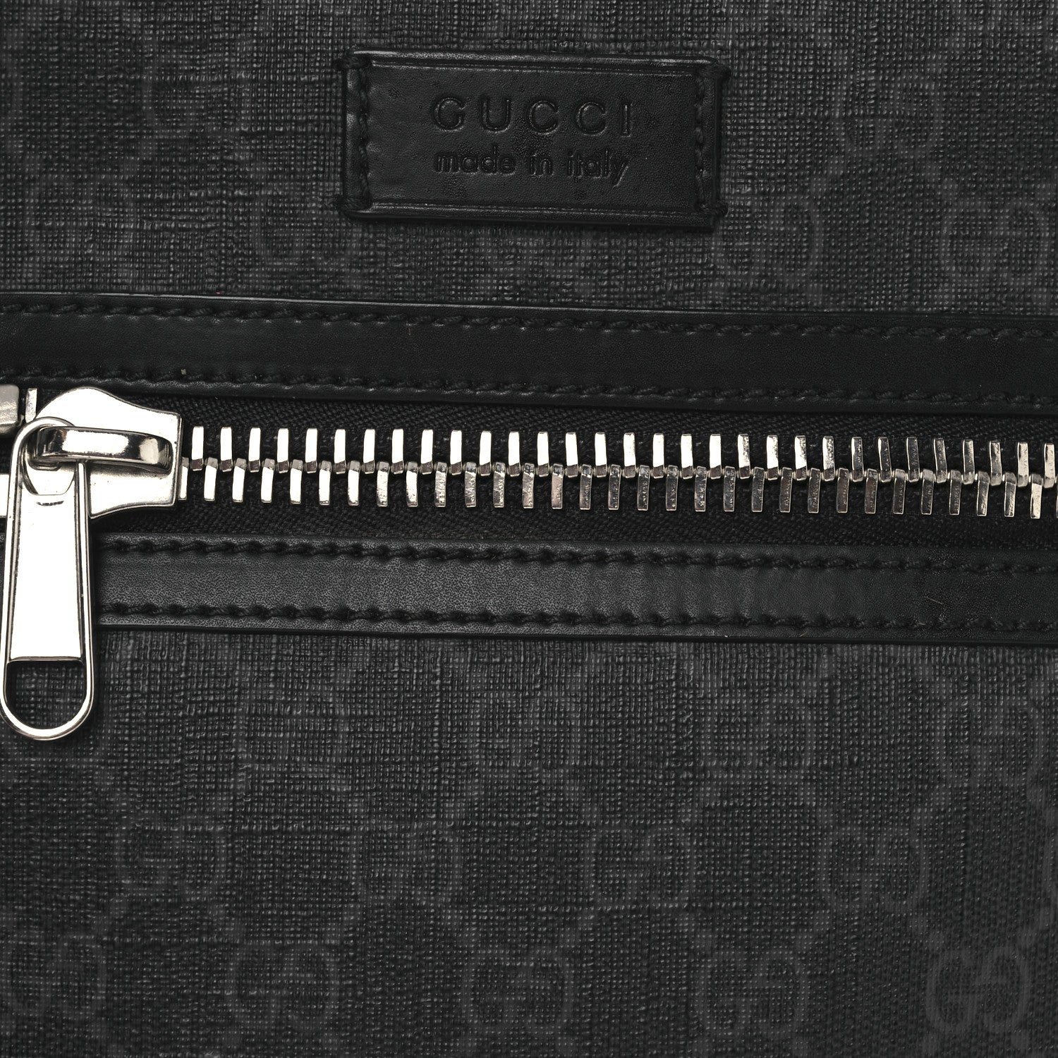 GG Supreme Monogram Web Small Flat Messenger Bag Black Grey