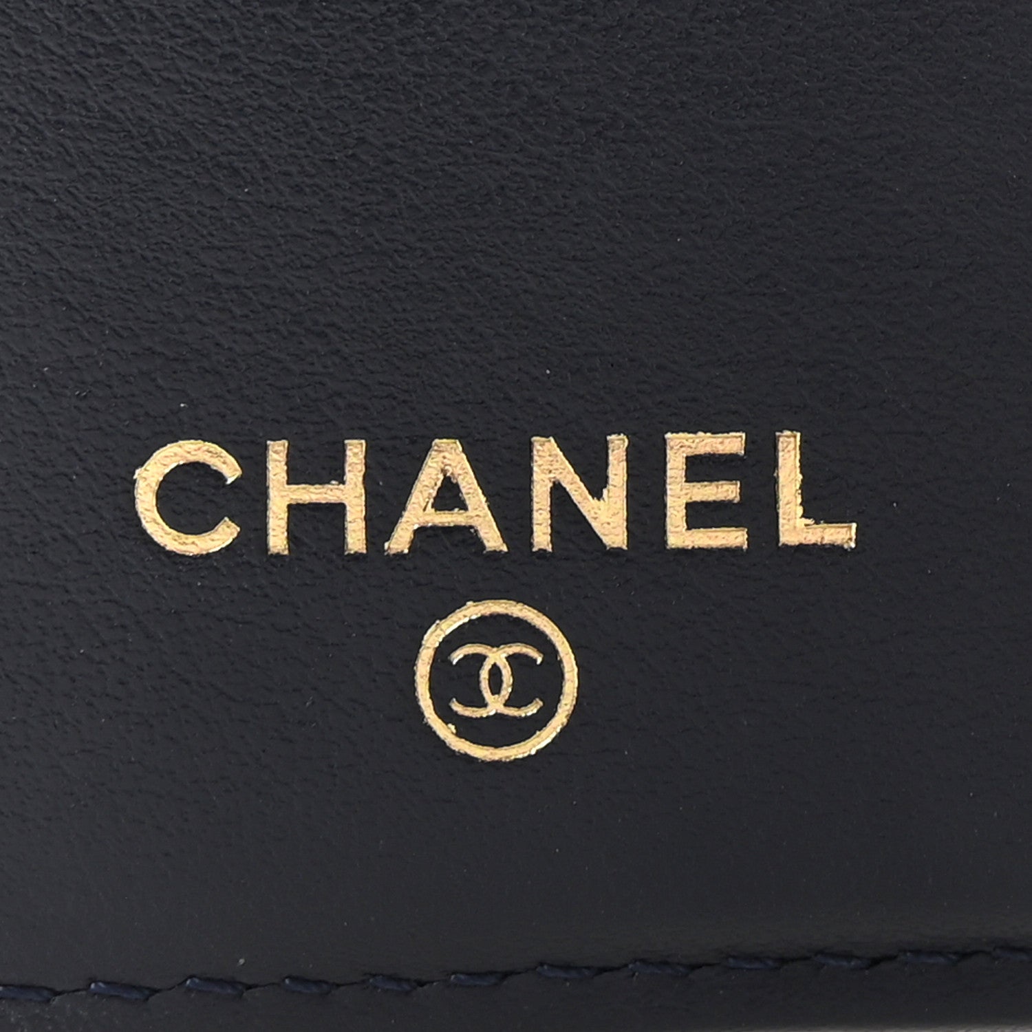 Caviar Quilted Multi Chain CC Compact Bifold Wallet Navy