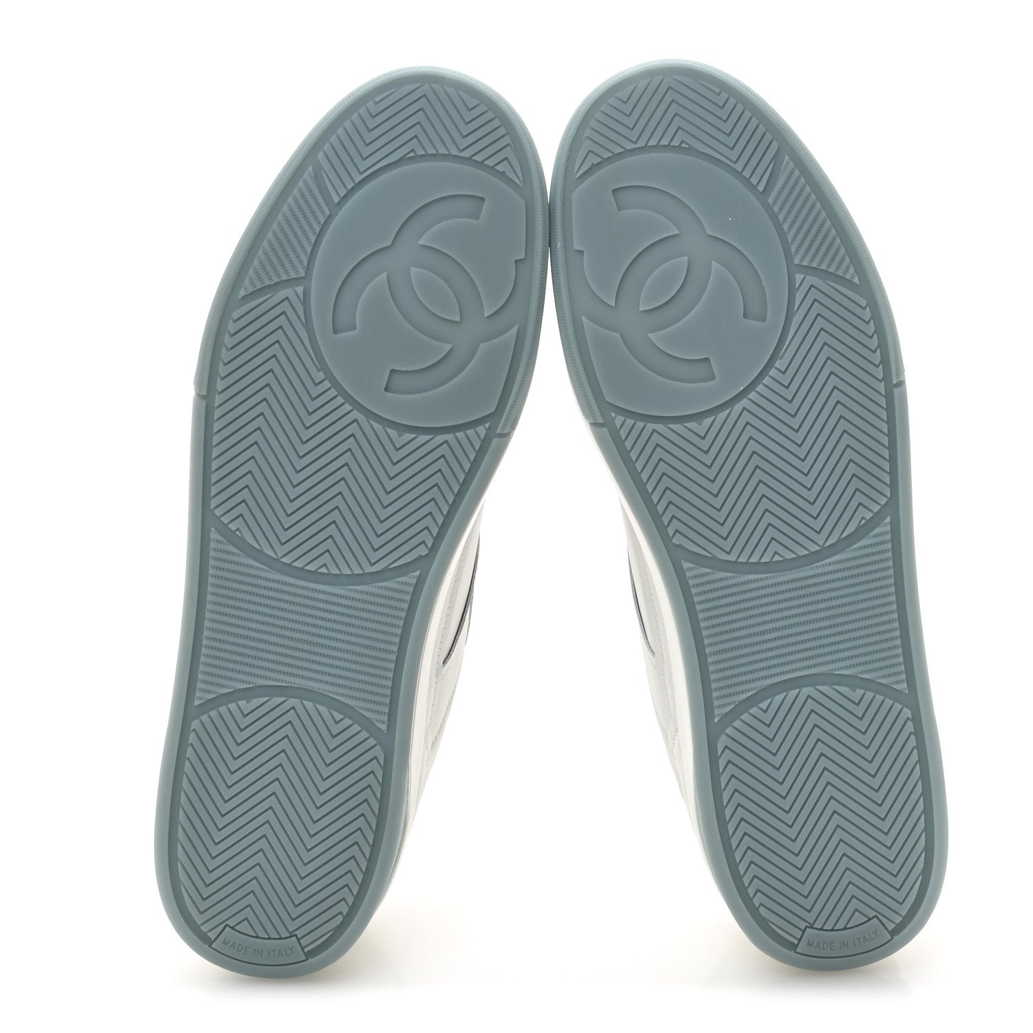 Calfskin CC Mens Sneakers 45 White Light Blue