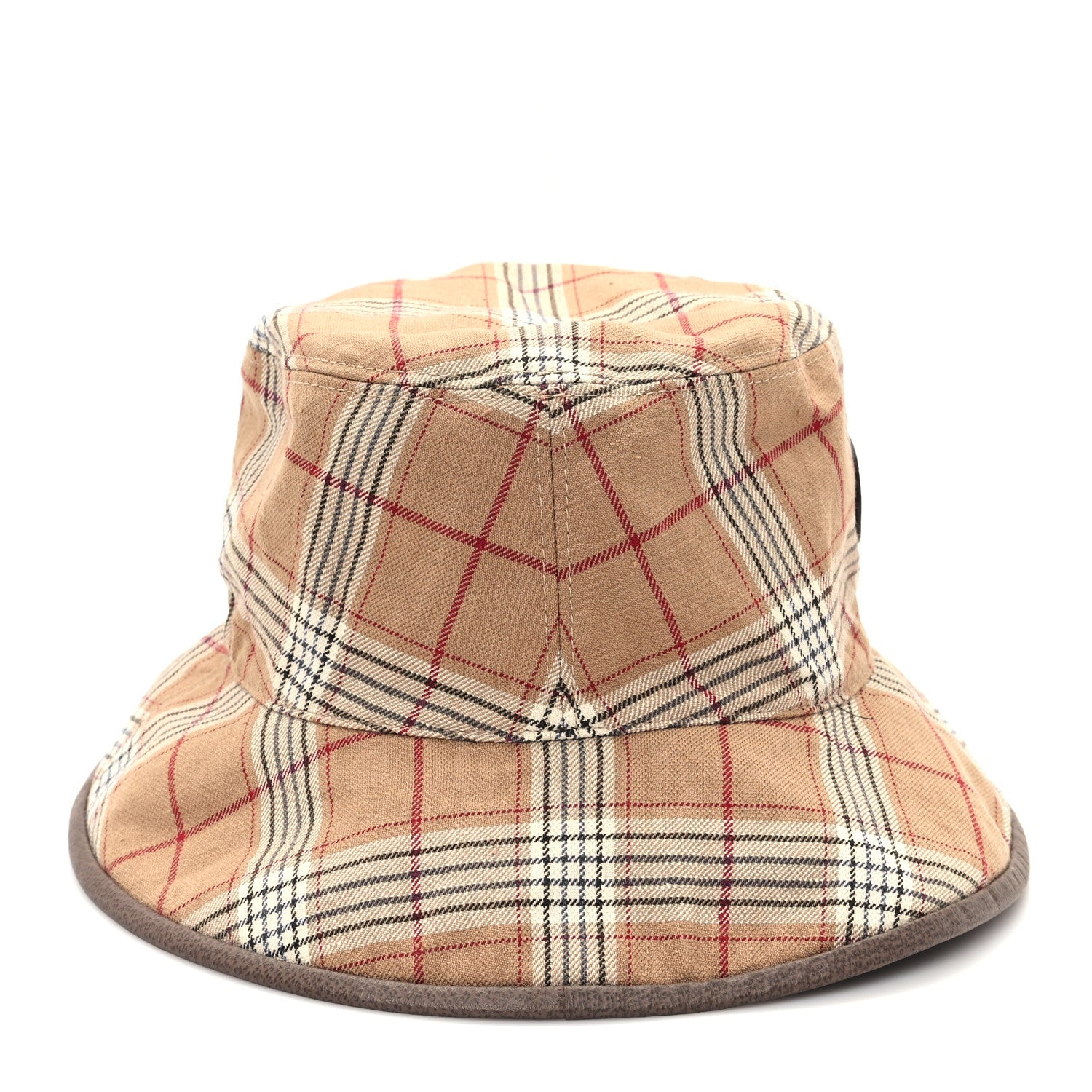 Monogram Plaid Bob Double Back Reversible Bucket Hat L Beige