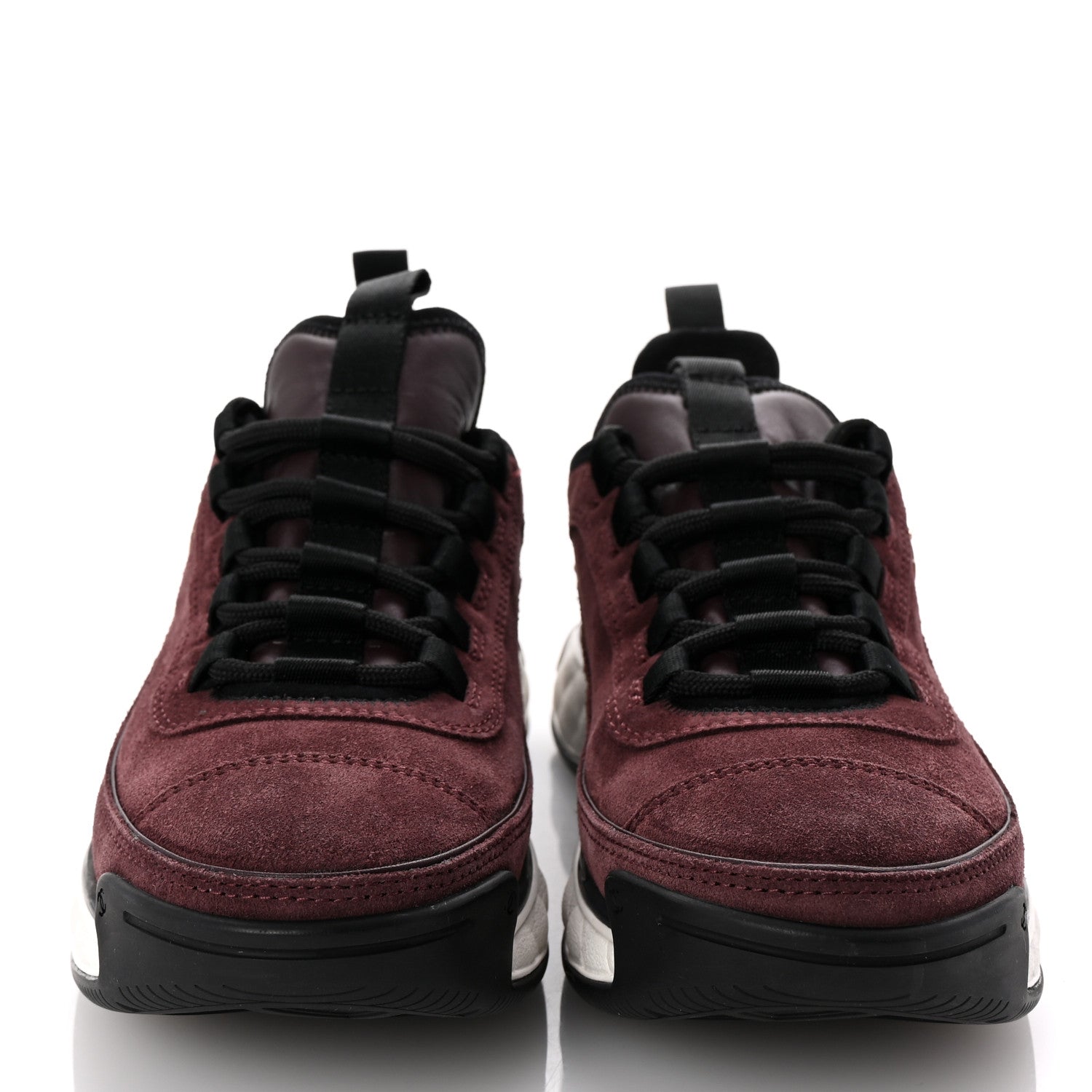 Suede Calfskin Nylon Grosgrain CC Sneakers 37 Dark Purple