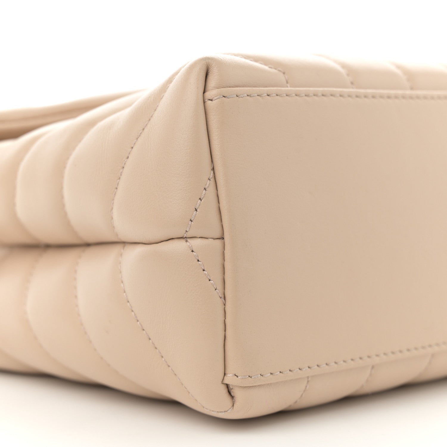 Calfskin Y Quilted Monogram Small Loulou Chain Satchel Dark Beige