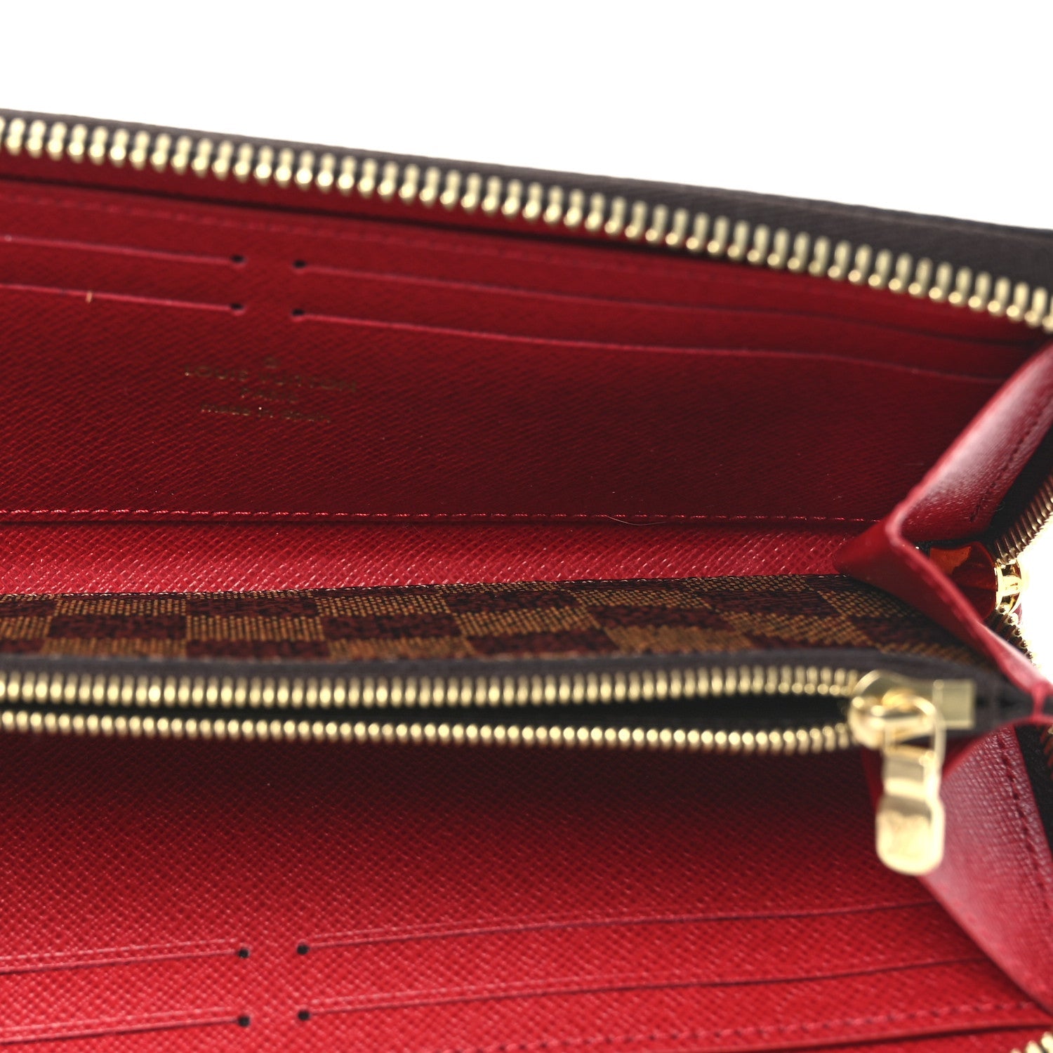 Damier Ebene Clemence Wallet Cherry