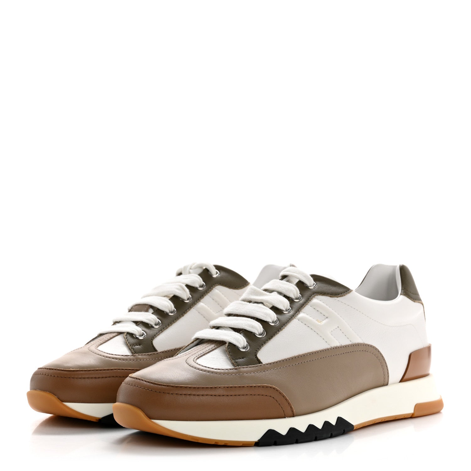 Calfskin Suede Mens Trail Sneakers 42 Beige Glaise Multicolor