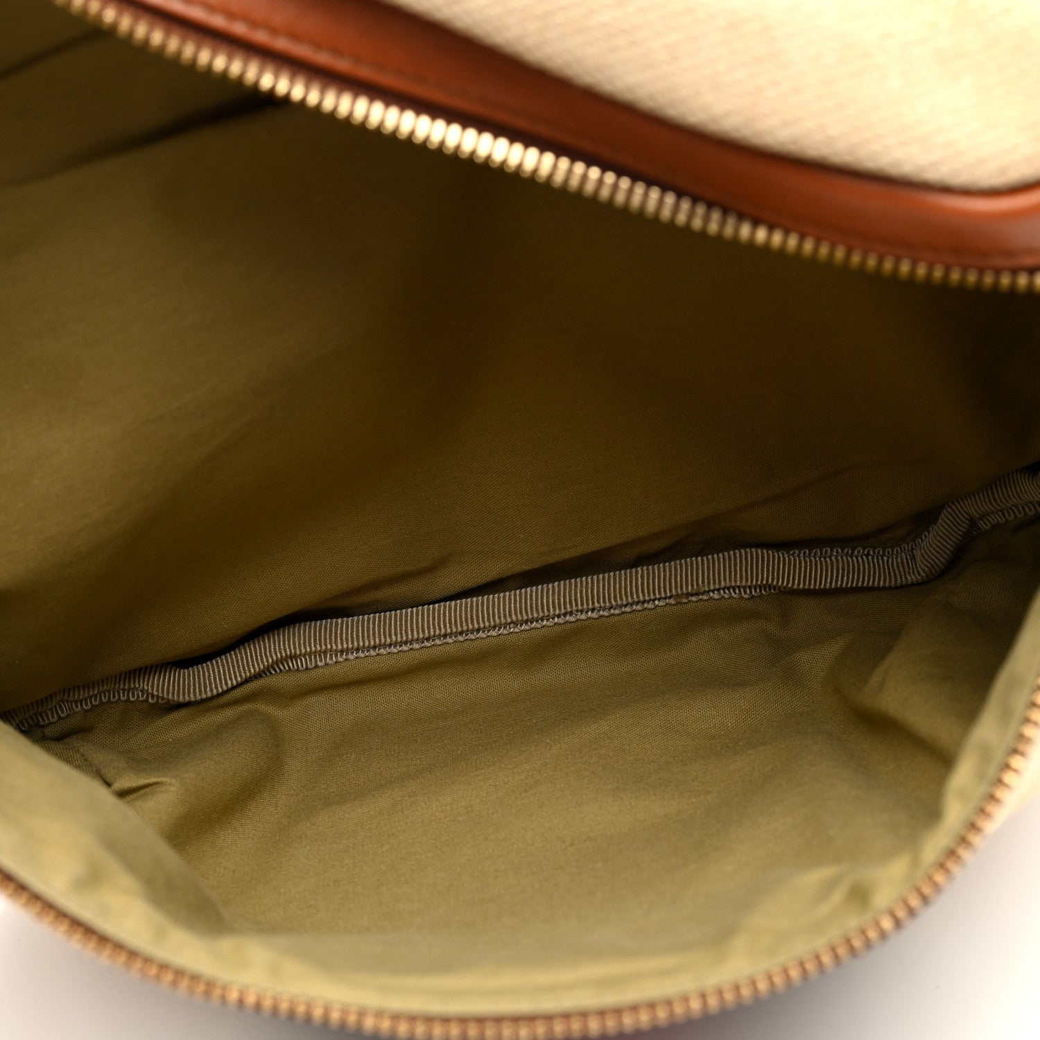 Vintage Canvas Web Belt Bag Sand Cuir