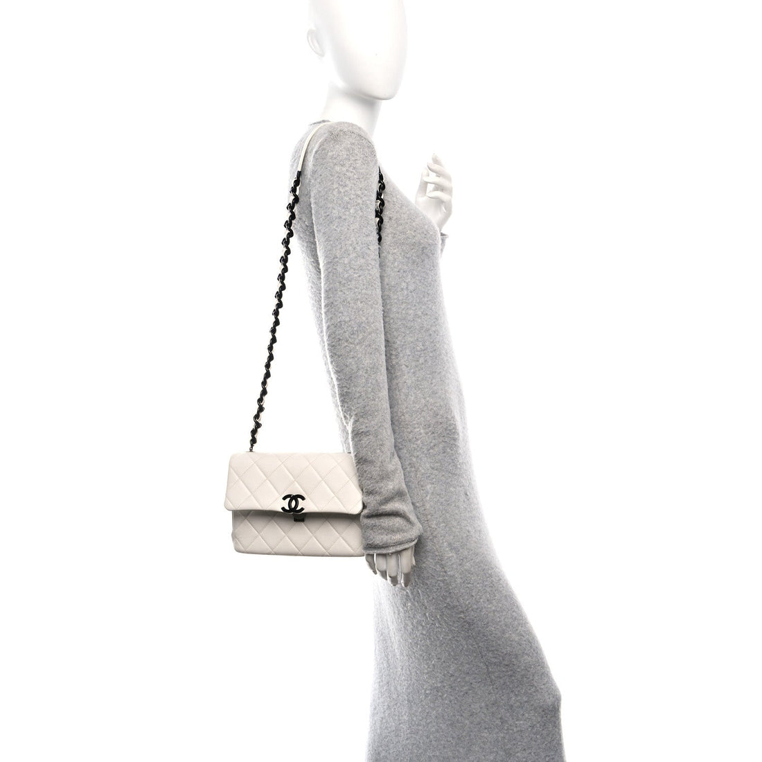 Caviar Quilted My Everything Flap White Black