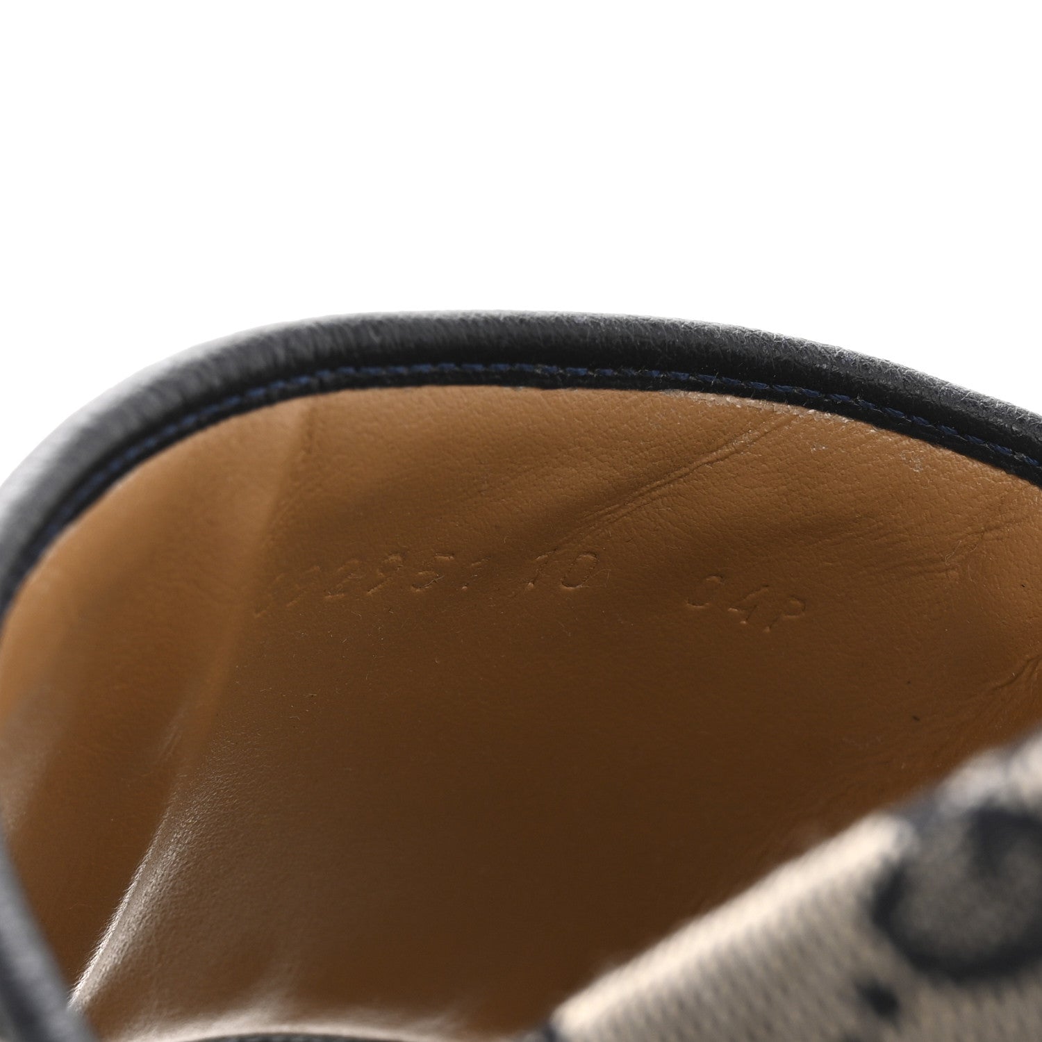 Canvas GG Monogram Mens Slide Sandals 10 Beige Blue