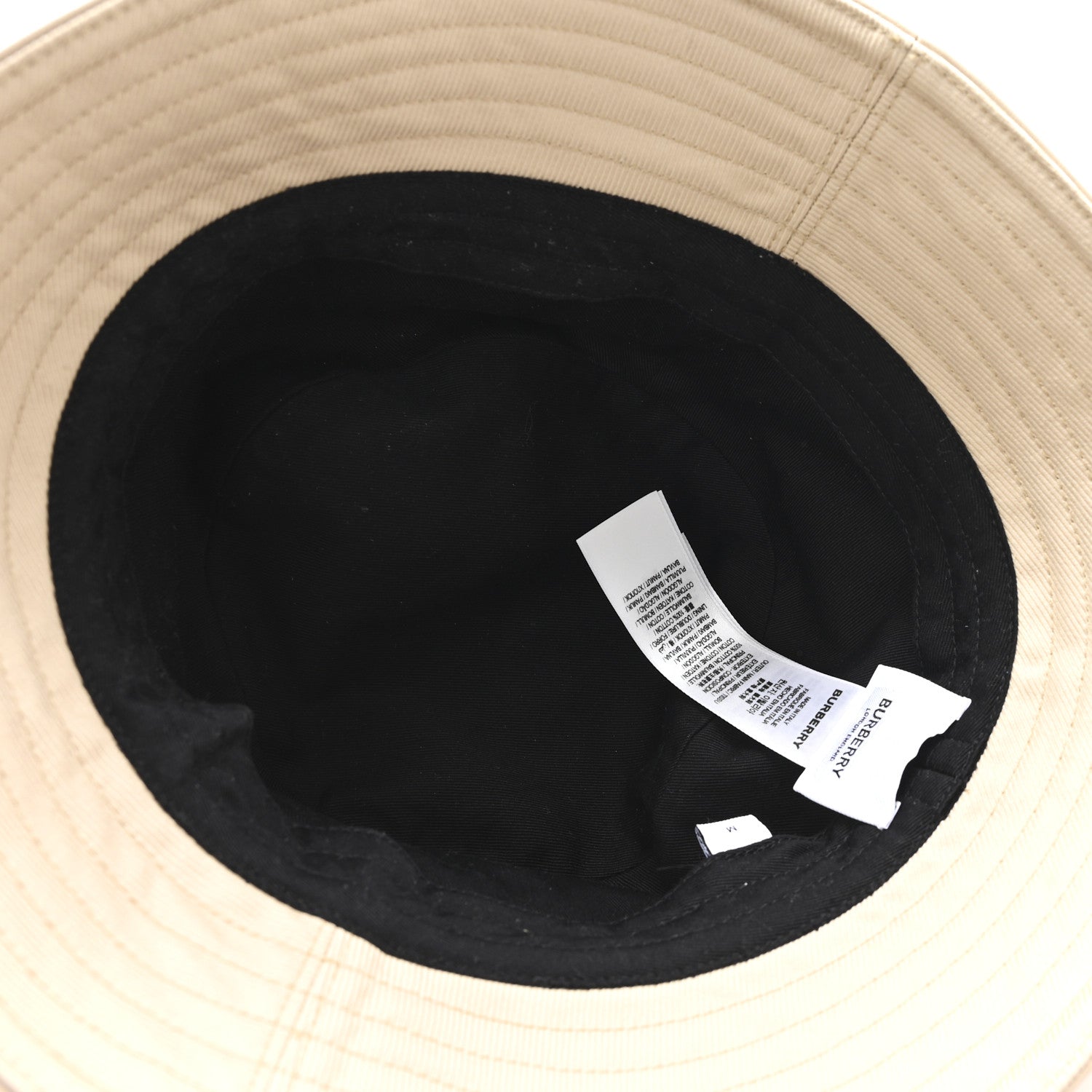 Cotton Canvas Bucket Hat M Beige