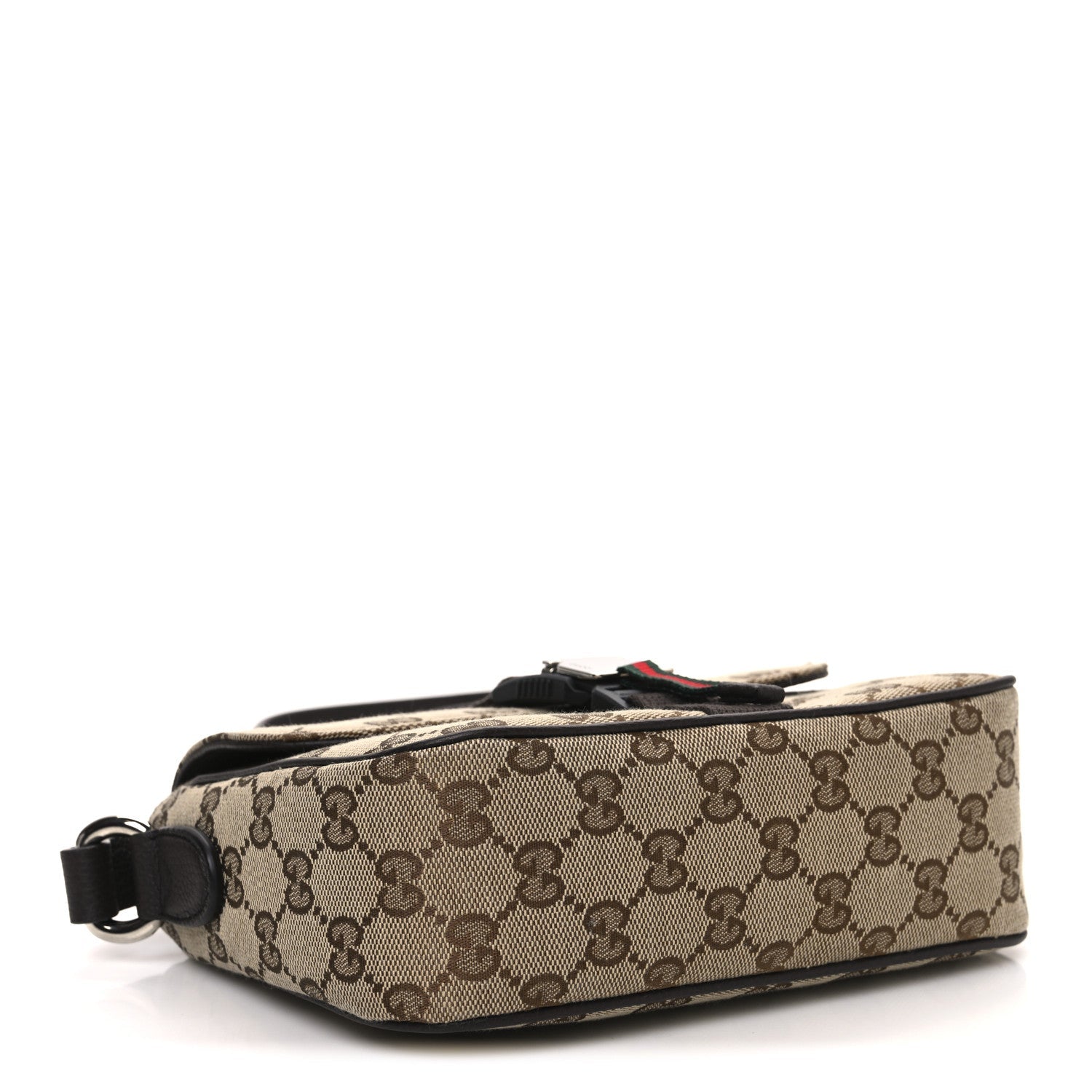 GG Supreme Monogram Textured Dollar Calfskin Mini Ophidia Buckle Shoulder Bag Beige Ebony New Acero