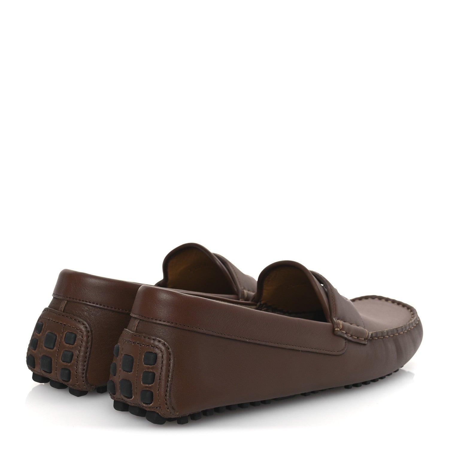 Soft Clove Calfskin GG Supreme Monogram Mens Interlocking G Driver Loafers 8 Brown