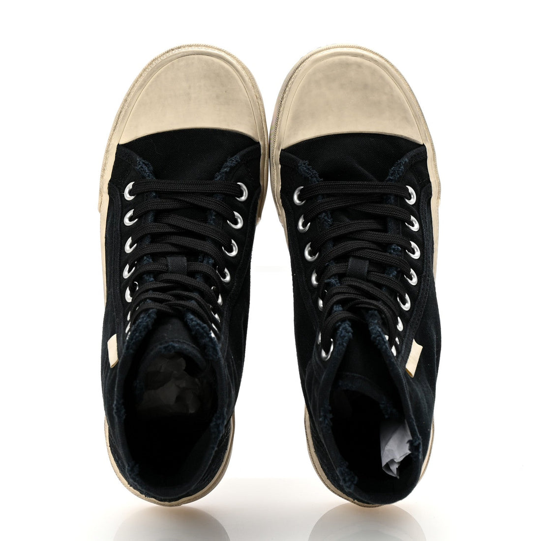 Canvas Distressed Mens Paris High Top Sneakers 38 Black