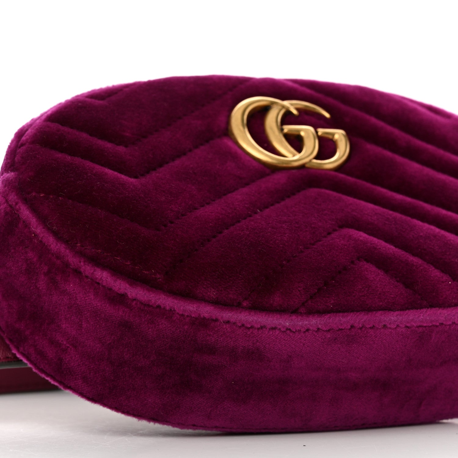 Velvet Matelasse GG Marmont Belt Bag 85 34 Fuchsia Violet Cyclamen
