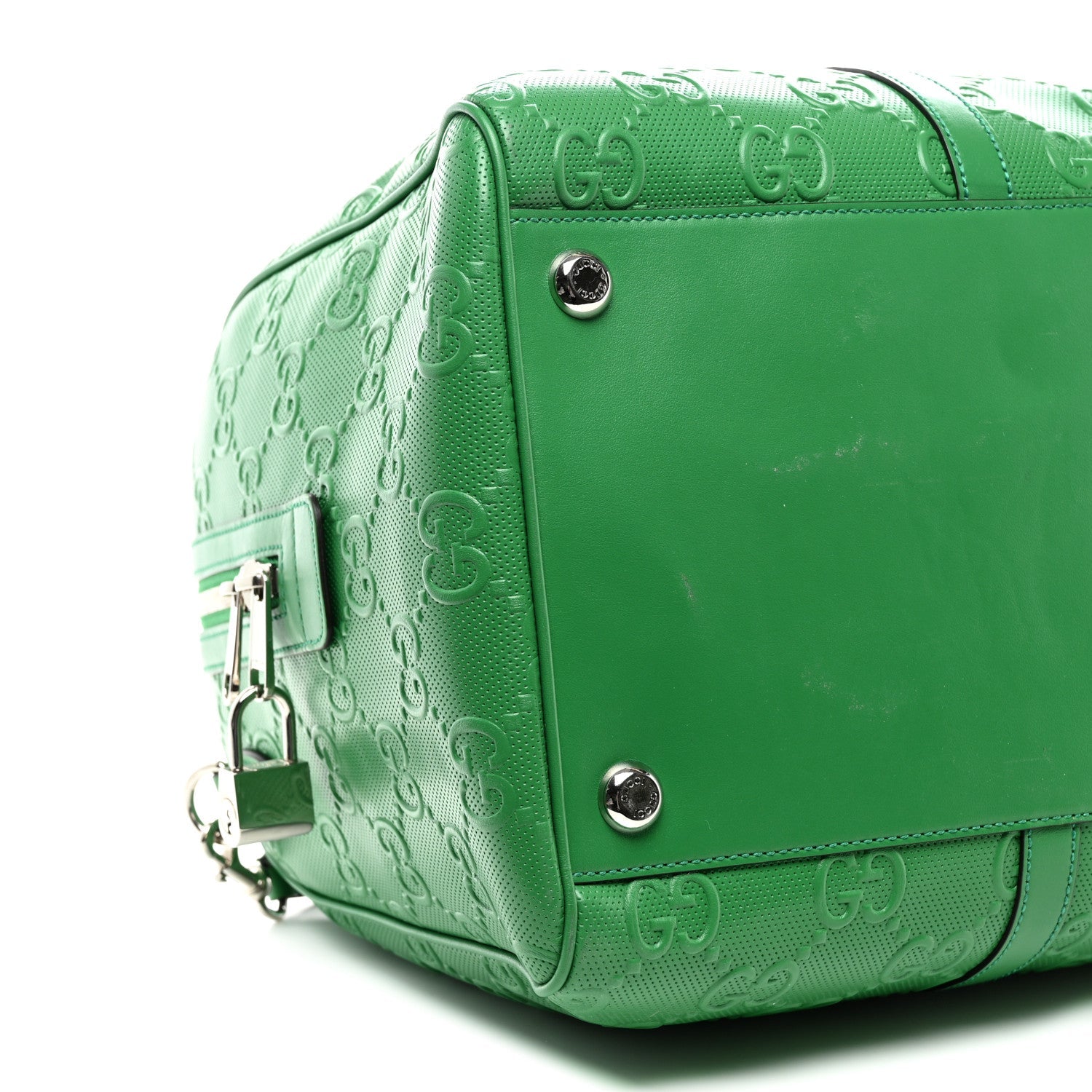 Calfskin GG Tennis Embossed Duffle Bag New Shamarock