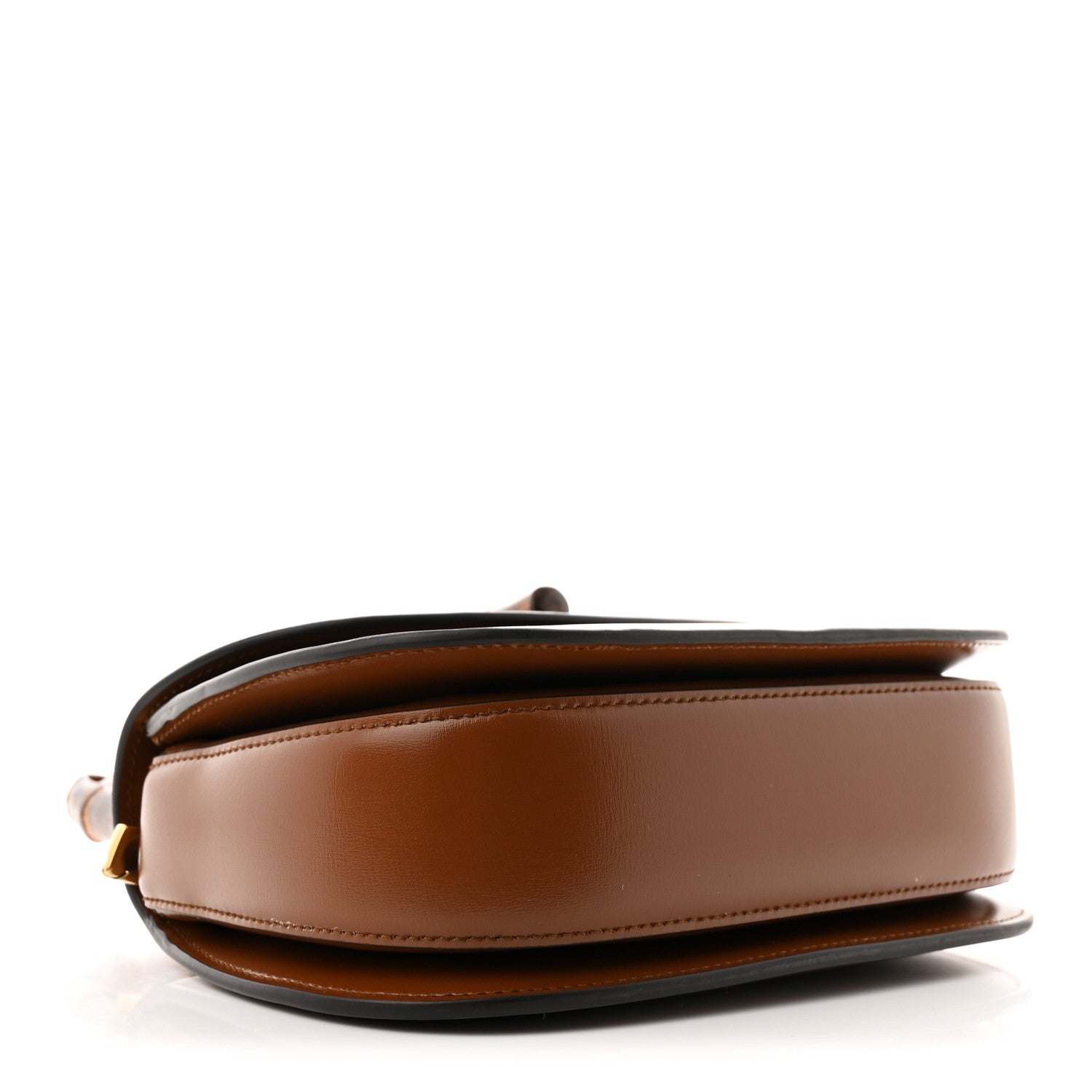 Boarded Dyana Lux Calfskin Web Small Bamboo 1947 Top Handle Bag Brown