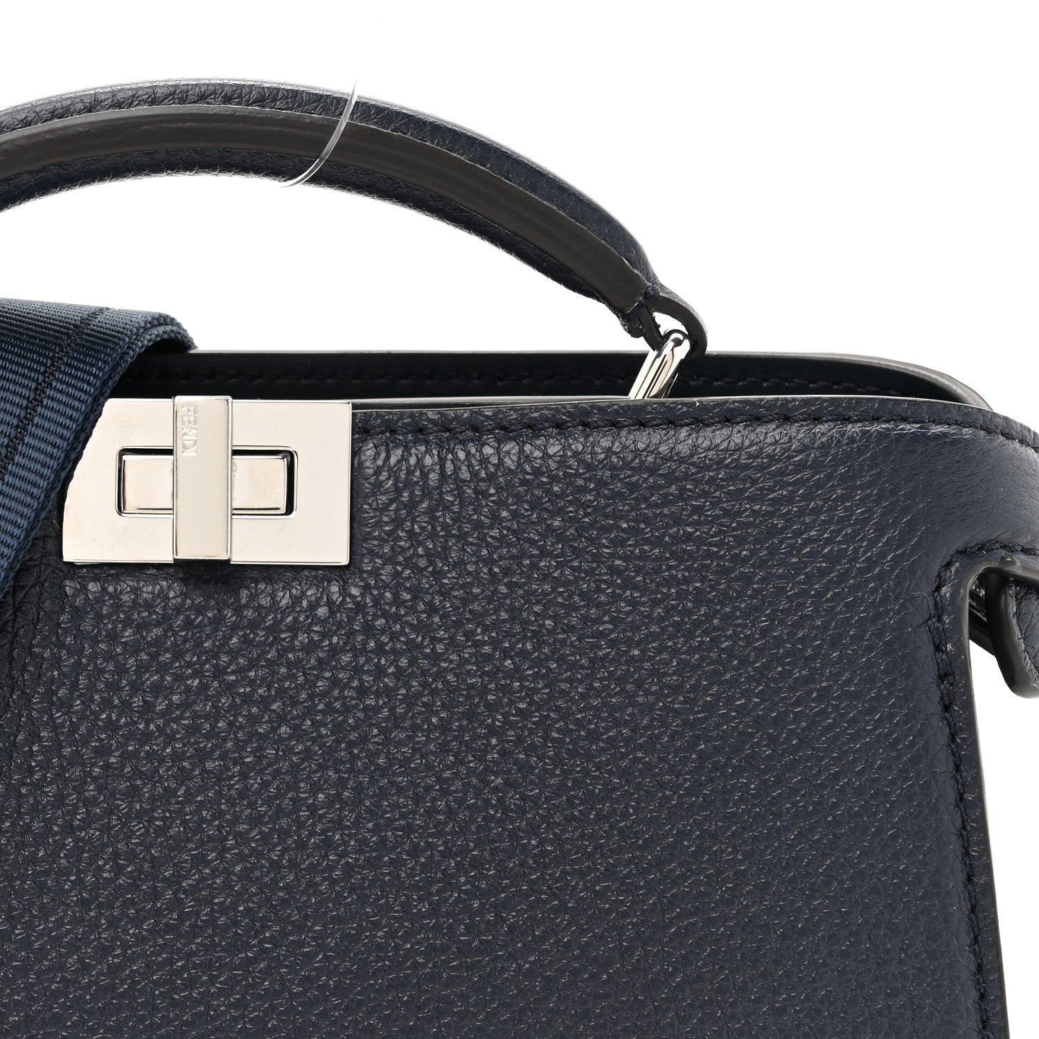 Cuoio Romano Vitello Cover Bi-Color Peekaboo I See U X Cross Satchel Cuoio Blue