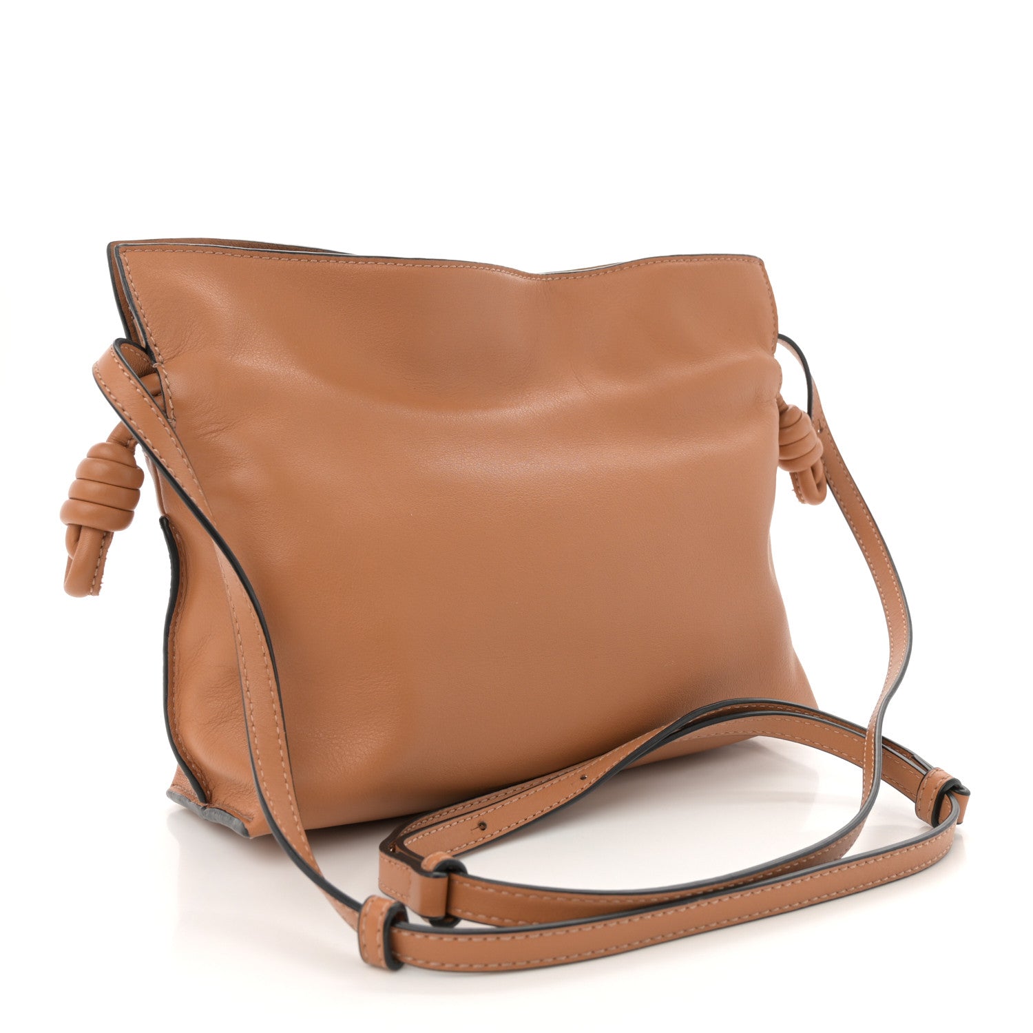 Calfskin Mini Flamenco Knot Clutch Warm Desert