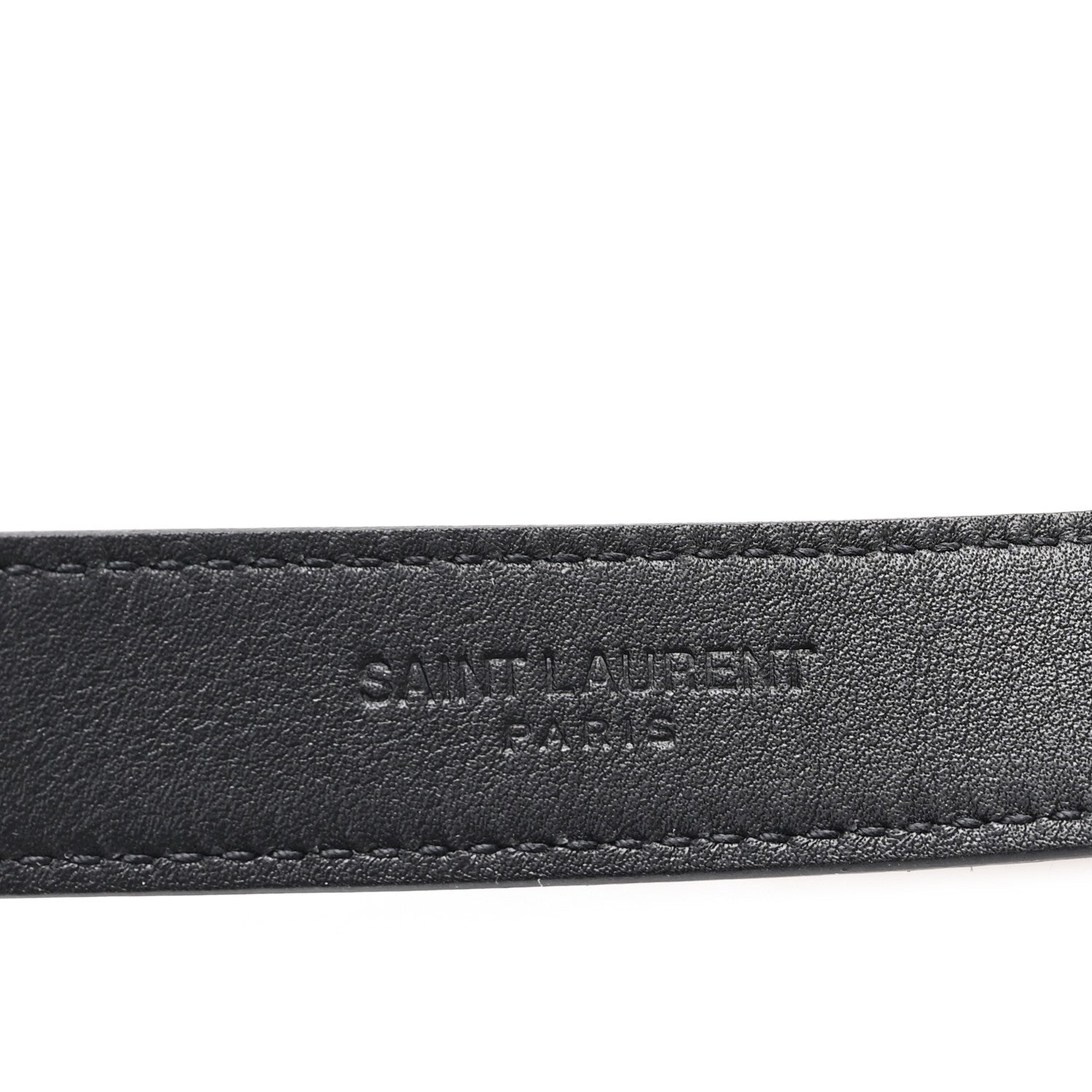 Suede Monogram Cassandre Extra Thin Square Buckle Belt 75 30 Black