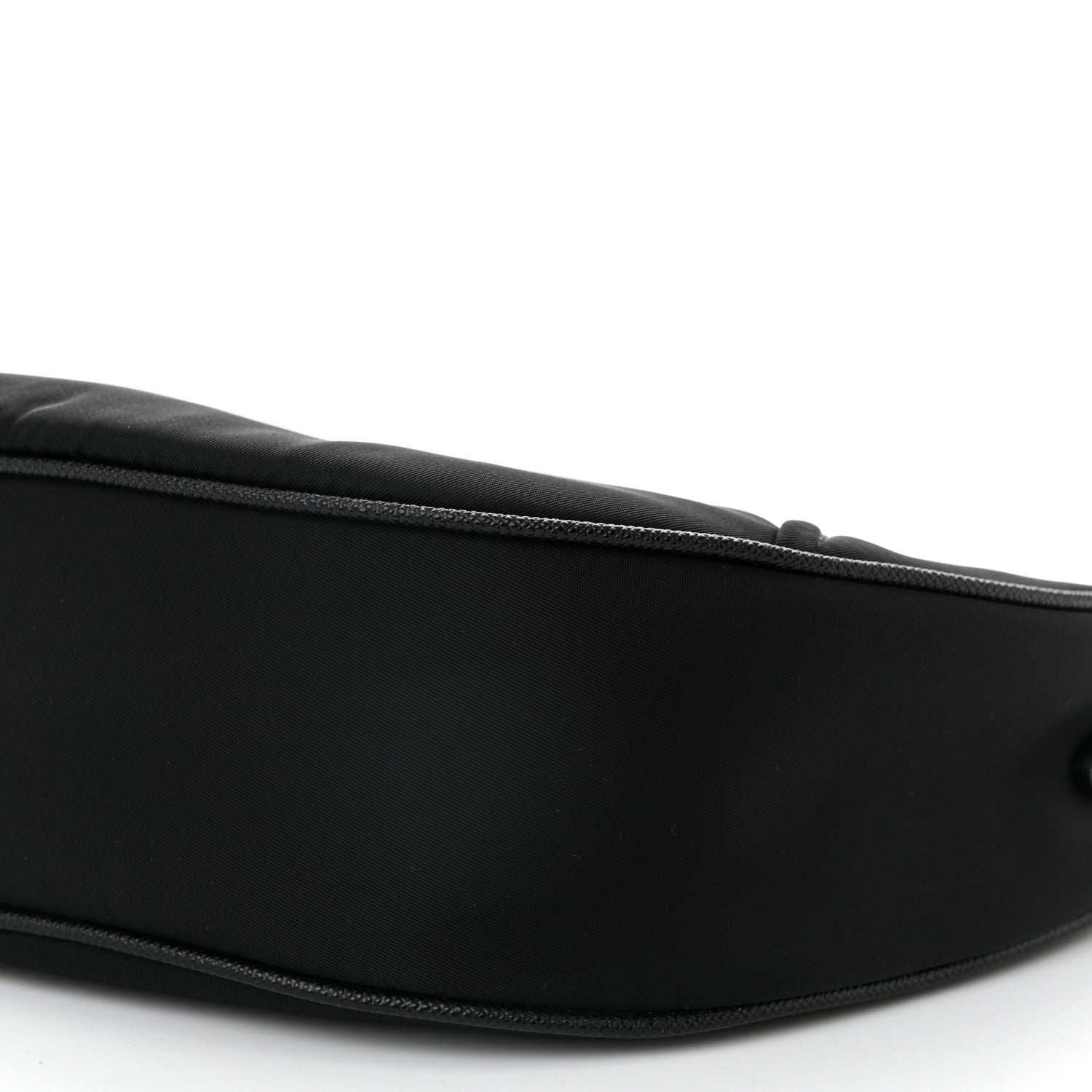 Re-Nylon Saffiano Demi-lune Shoulder Bag Black