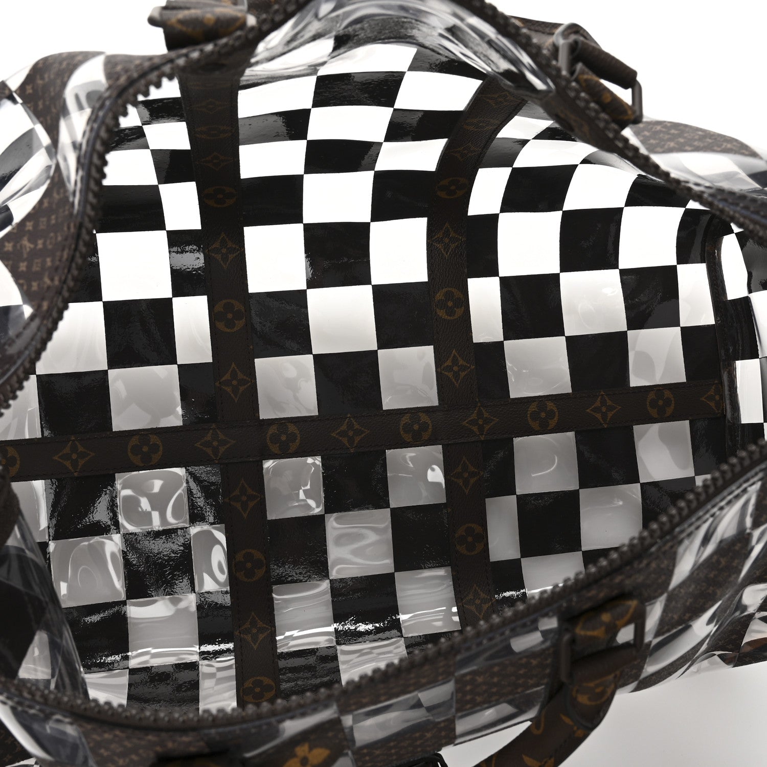 PVC Monogram Chess Keepall Bandouliere 50