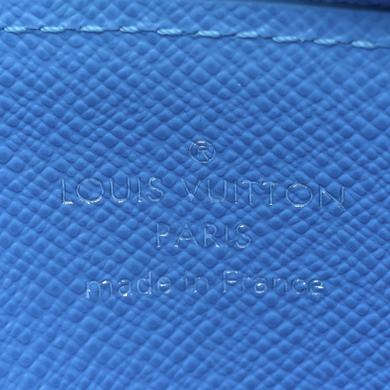 Monogram Zipped Romy Card Holder Gaston Blue