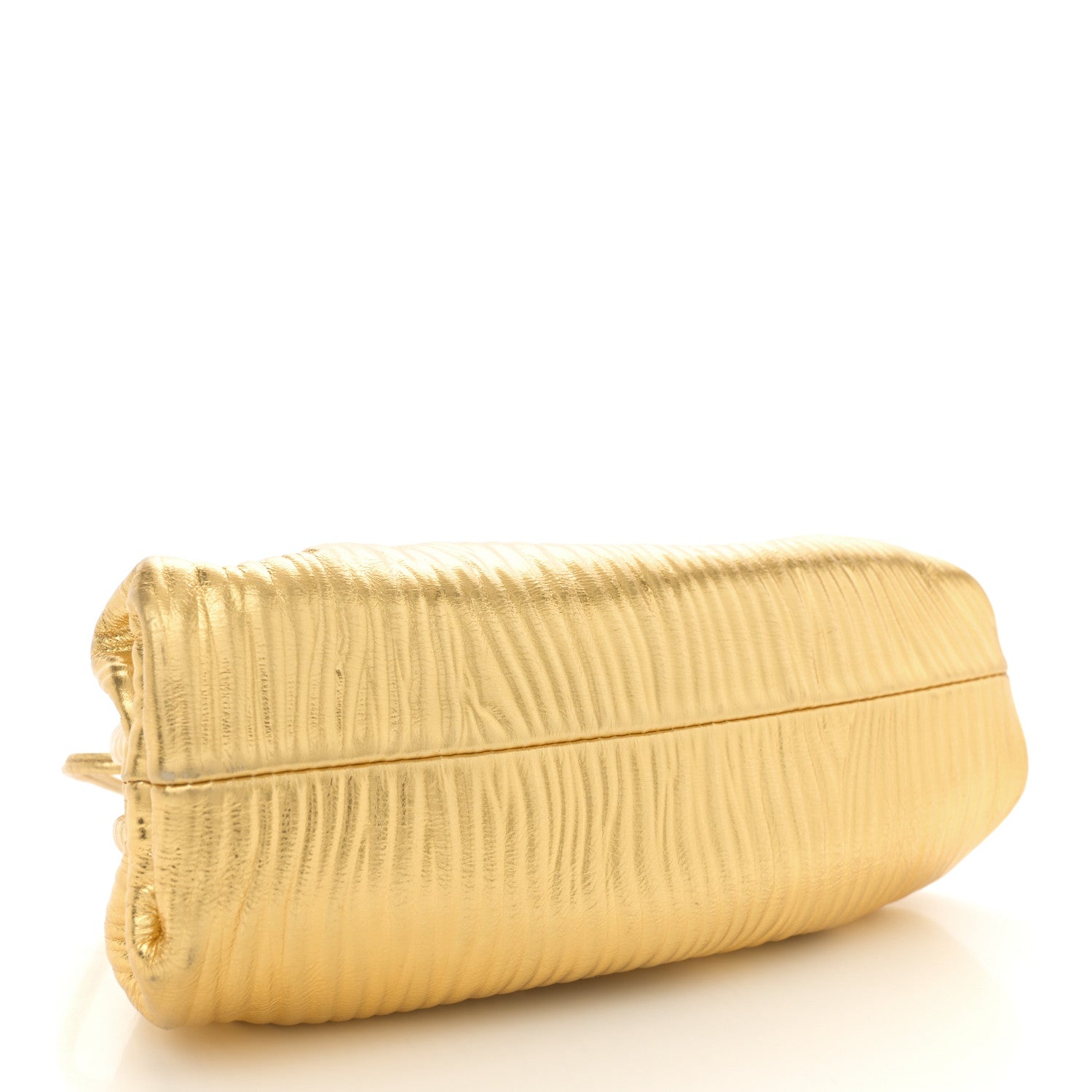 Metallic Bark Calfskin The Mini Pouch Gold