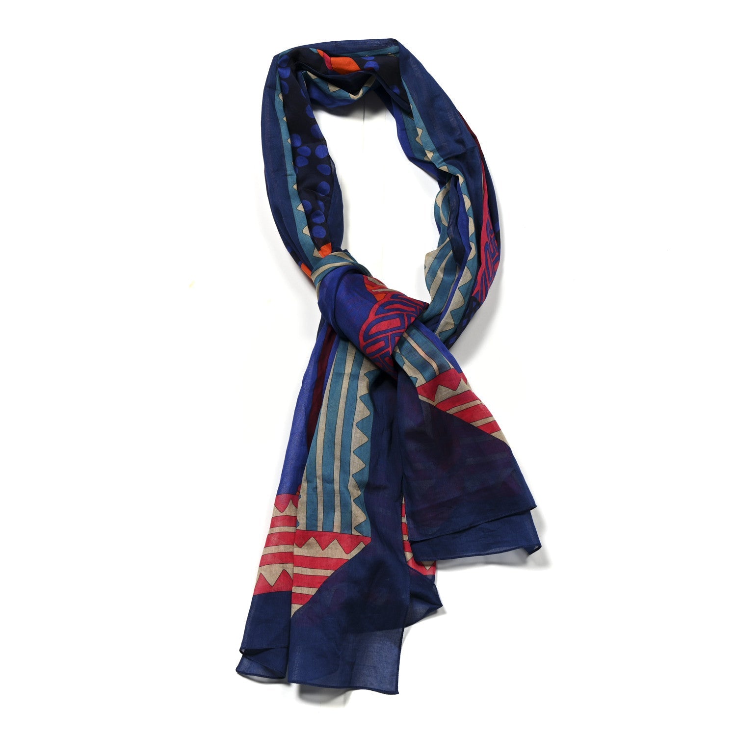 Cotton Fantaisie D'Etriers Pareo Bleu Outreme