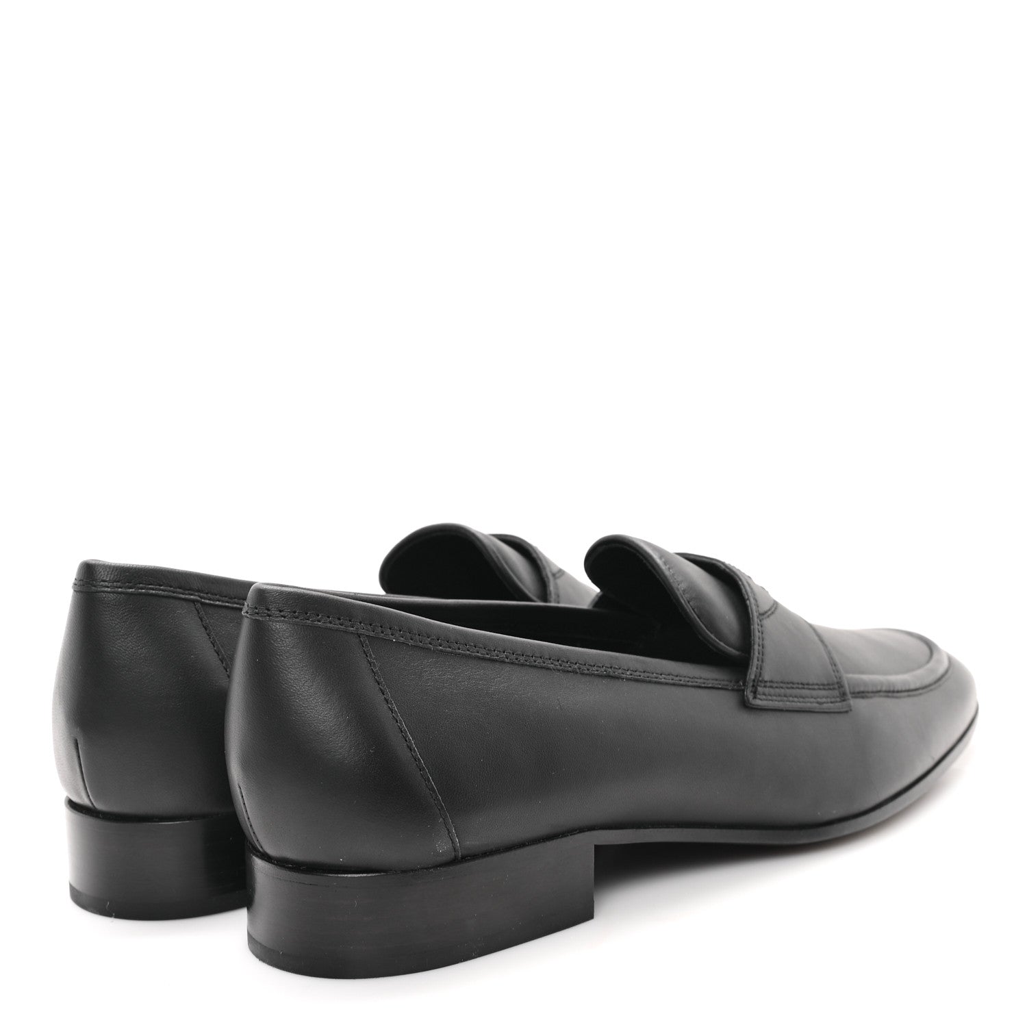 Lambskin Mens Stitched CC Loafers 42 Black