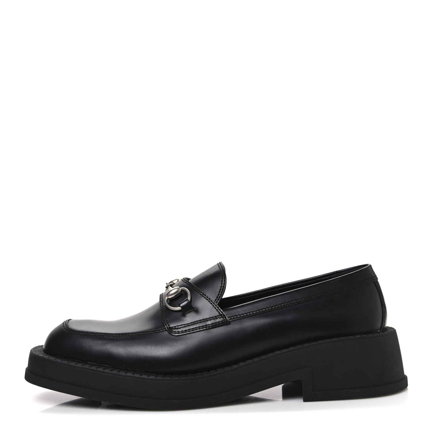 Calfskin Horsebit Mens Chunky Loafers 10.5 Black
