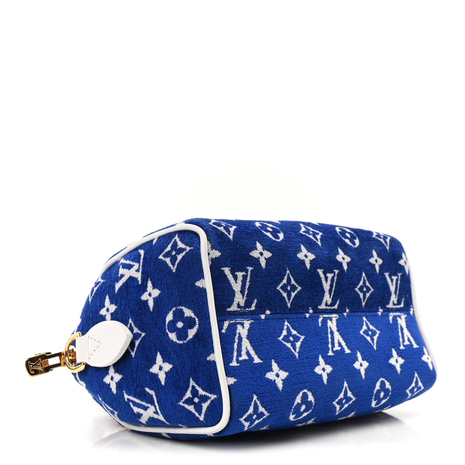 Jacquard Velvet Monogram LV Match Speedy Bandouliere 20 Blue