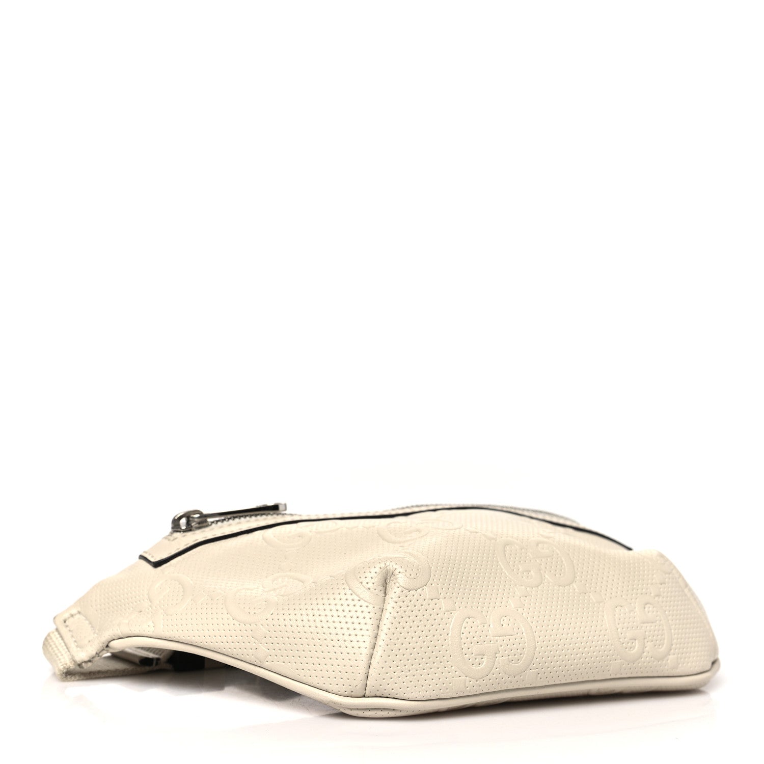 Calfskin GG Tennis Embossed Belt Bag Mystic White