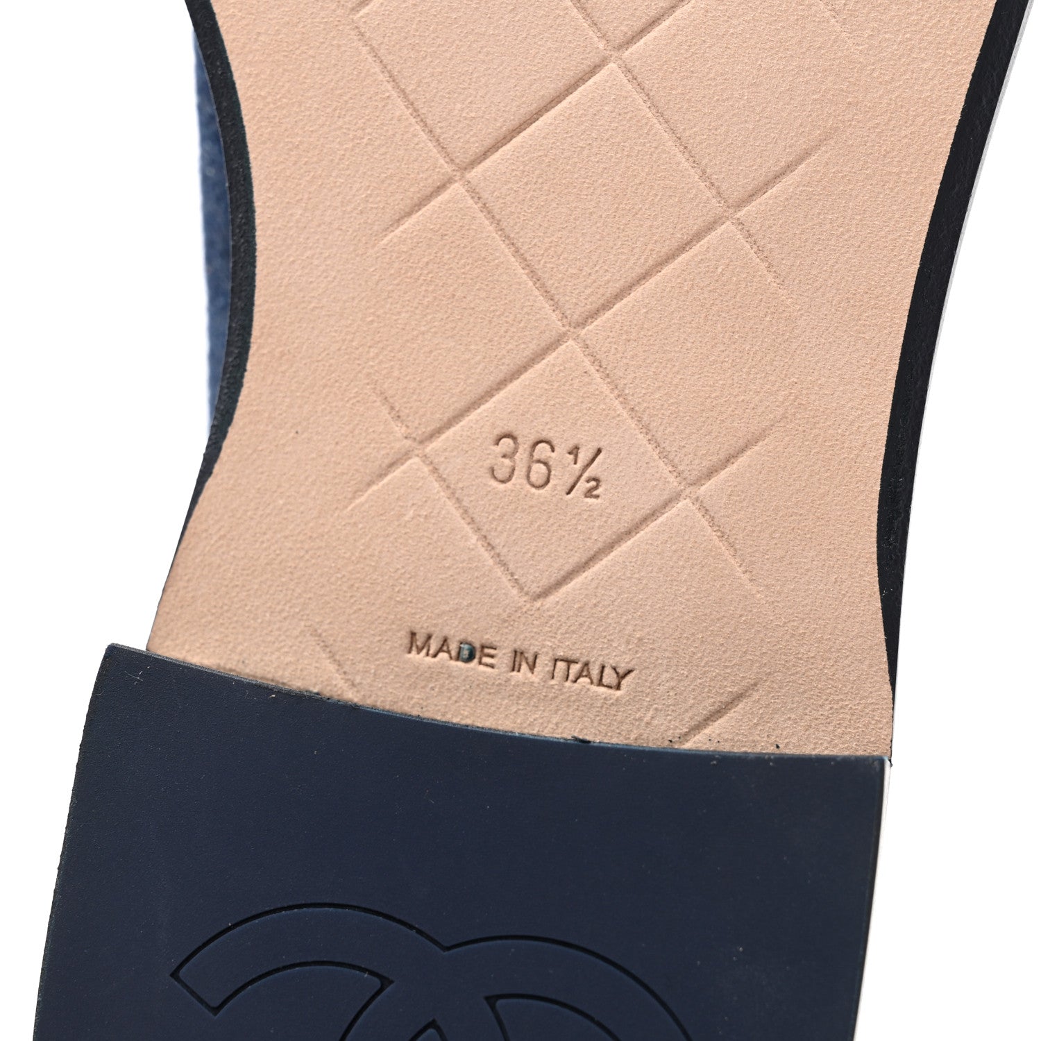 Denim CC Turnlock Loafers 36.5 Dark Blue