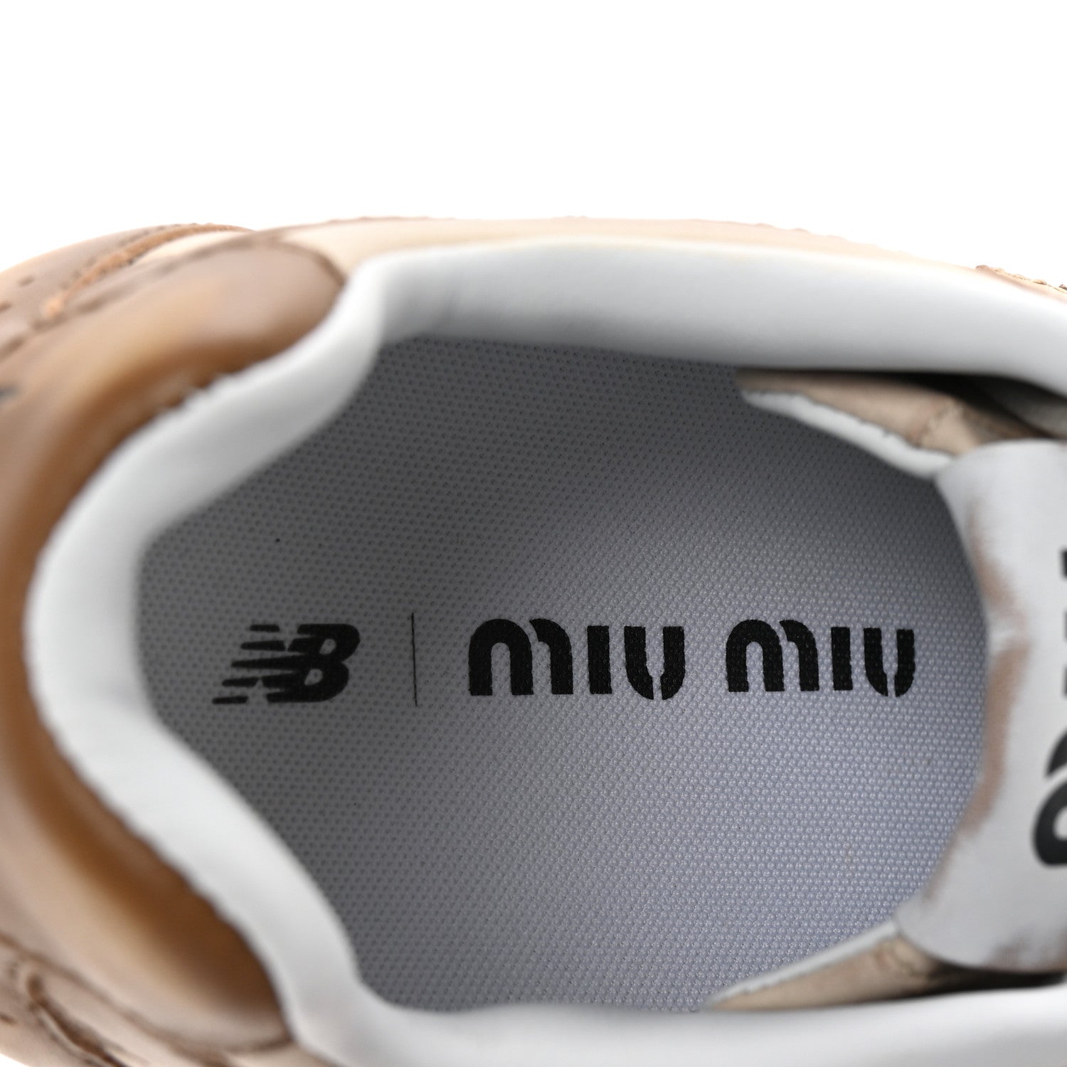 X NEW BALANCE Bleached Calfskin 530 SL Sneakers 38 Cinnamon Travertine Gray