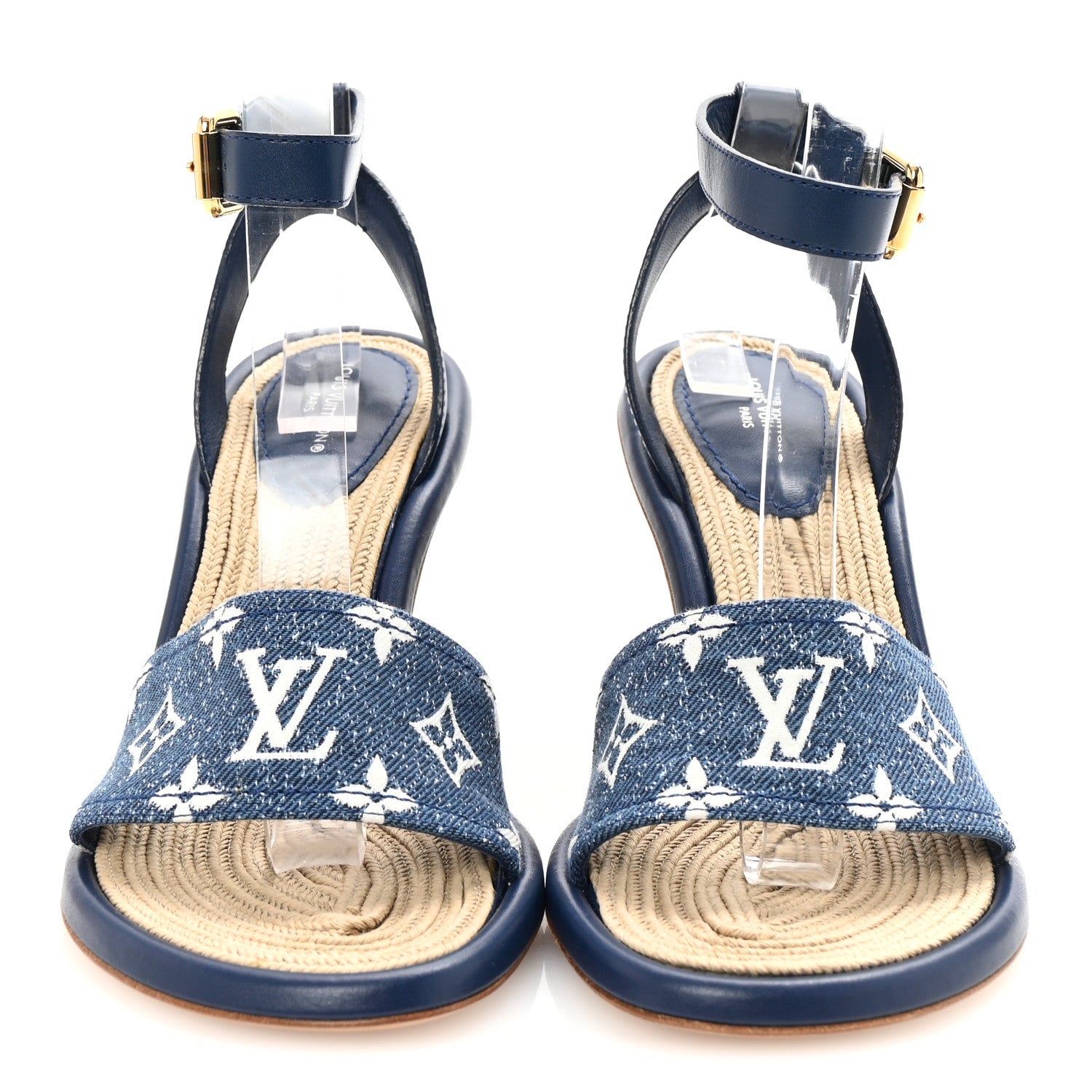 Monogram Denim Maia Wedge Sandal 37
