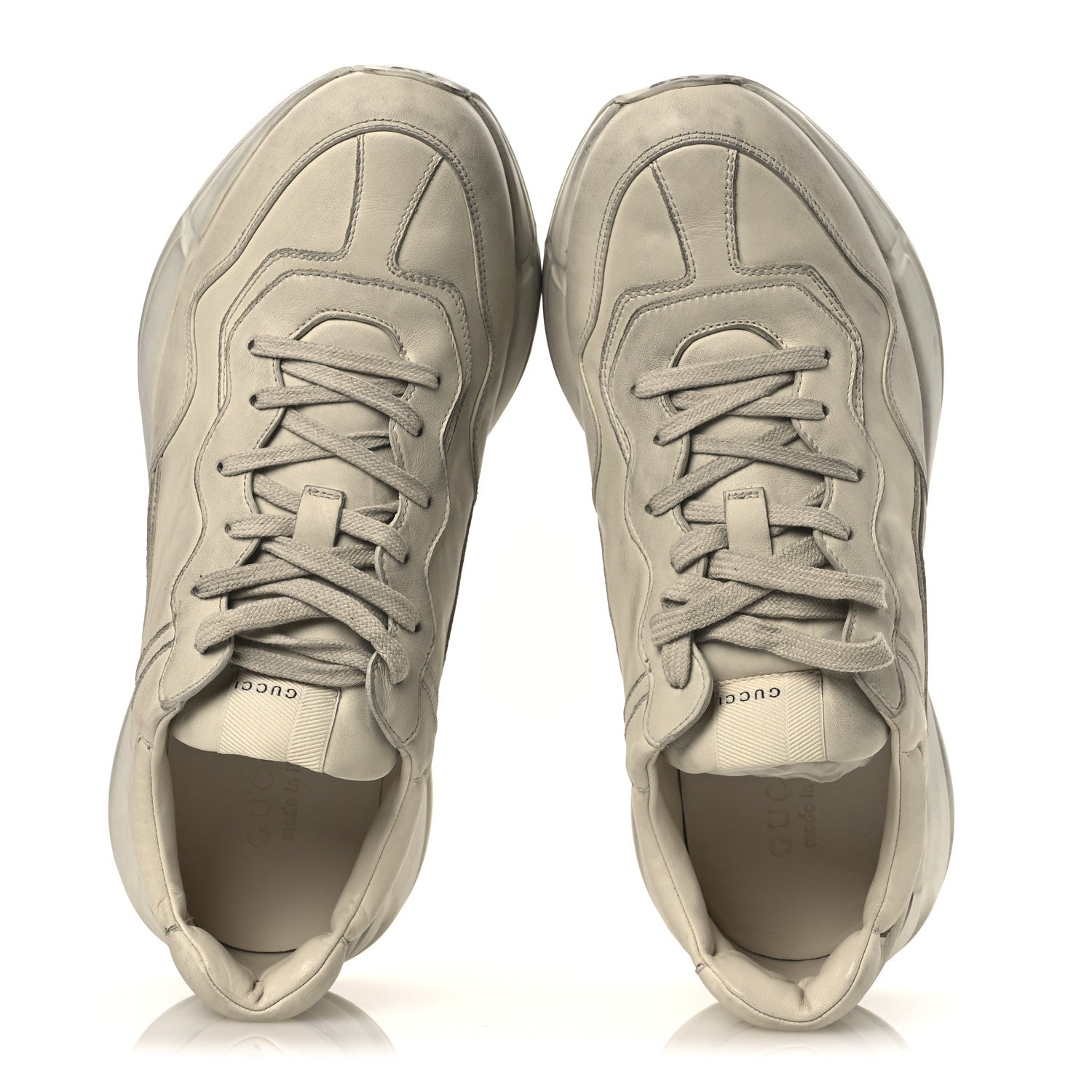 Soft Calfskin Mens Rhyton Sneakers 11.5 Ivory