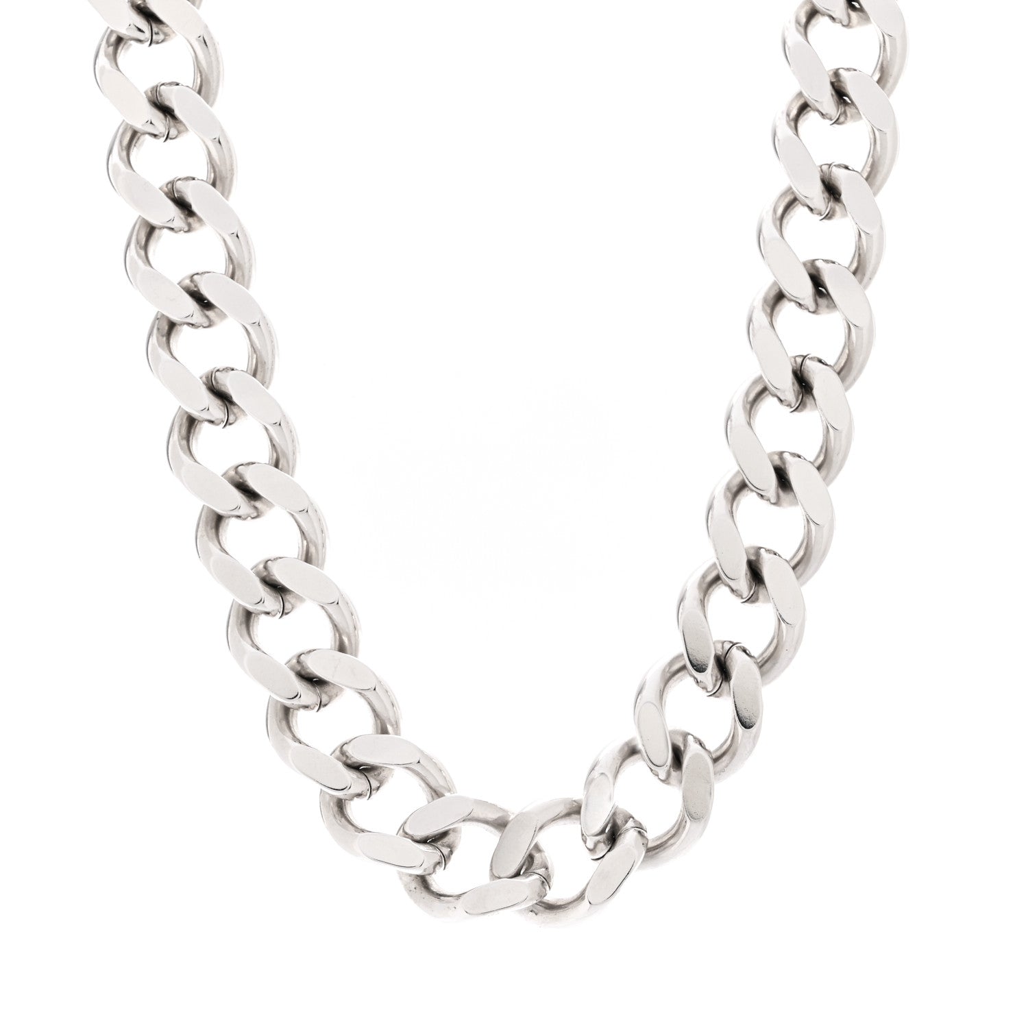 Metal CD Icon Chain Link Necklace Silver